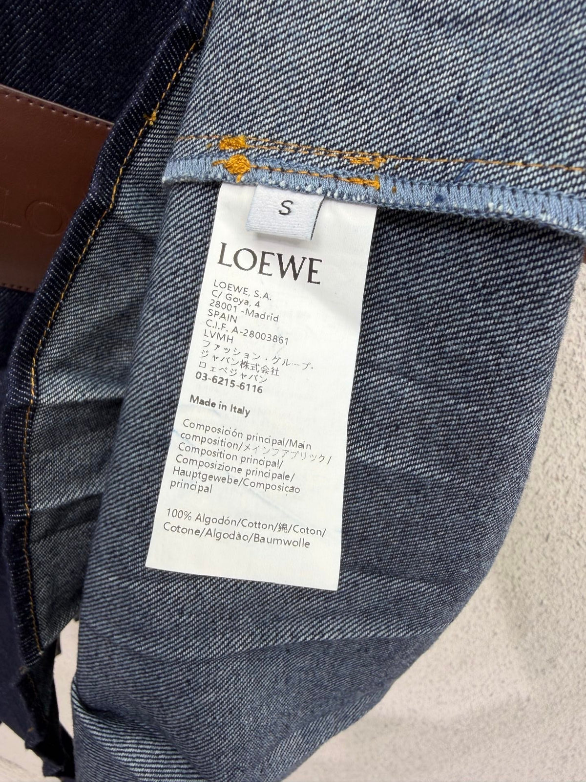 Loewe Minidress Belted Blue Denim in Cotton 386098