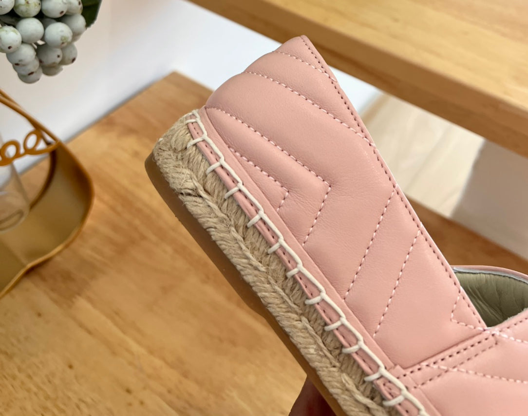GG 26ss Loafer Light Pink Straw Sheepskin 692195