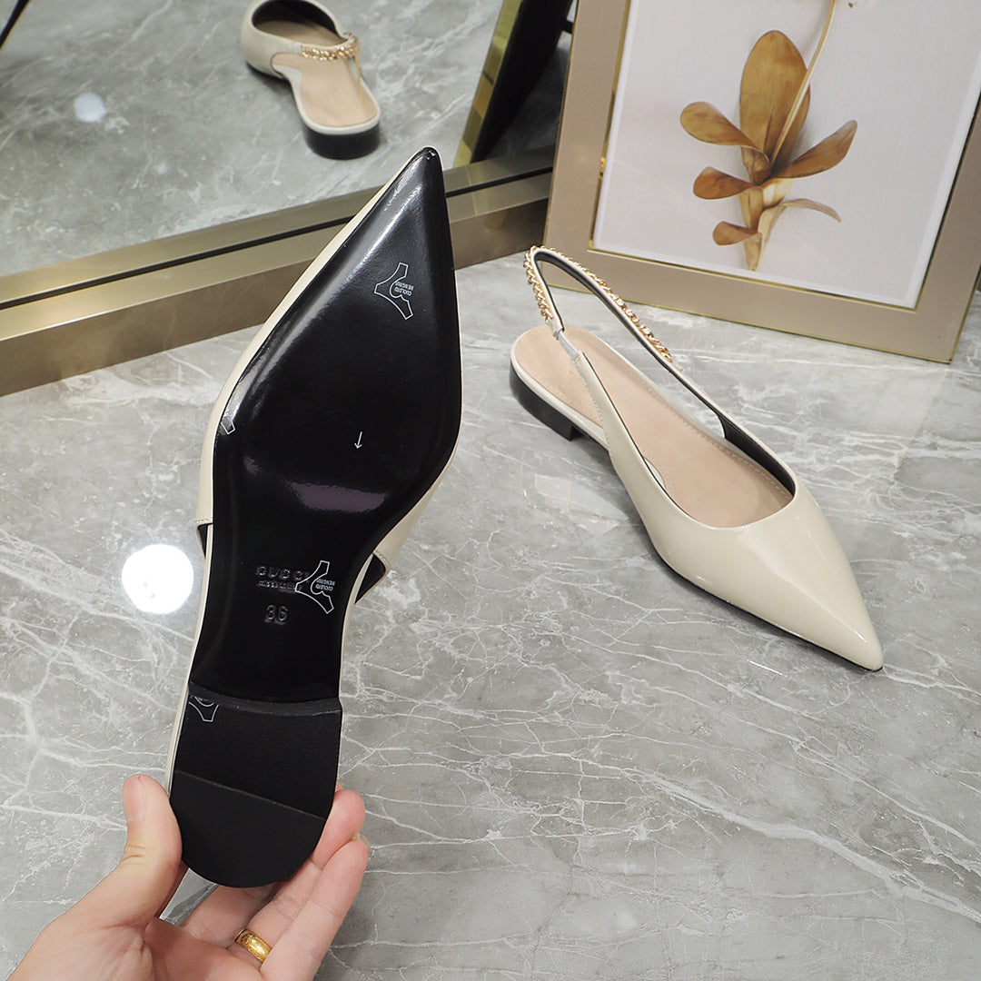 GG Signoria Slingback Flat White