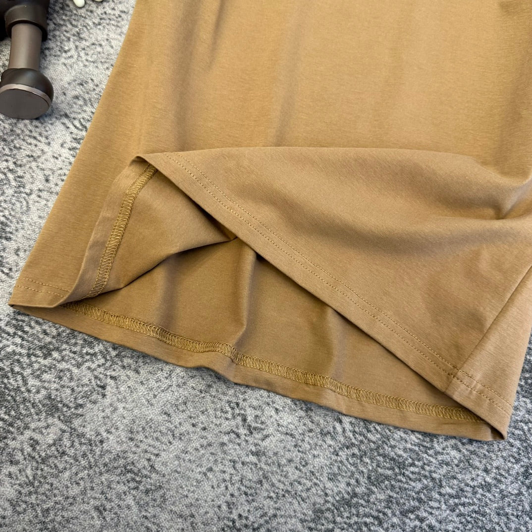 Loewe SS26 Short-Sleeve T-Shirt Brown Caramel Cotton 350723