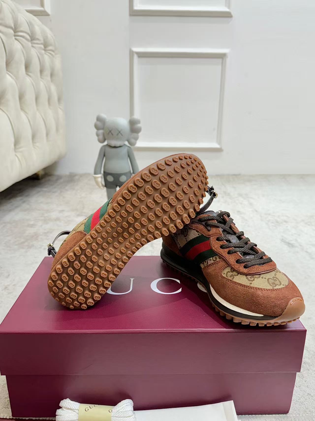 GG Re-Motion Ankle Strap Sneaker Brown Canvas