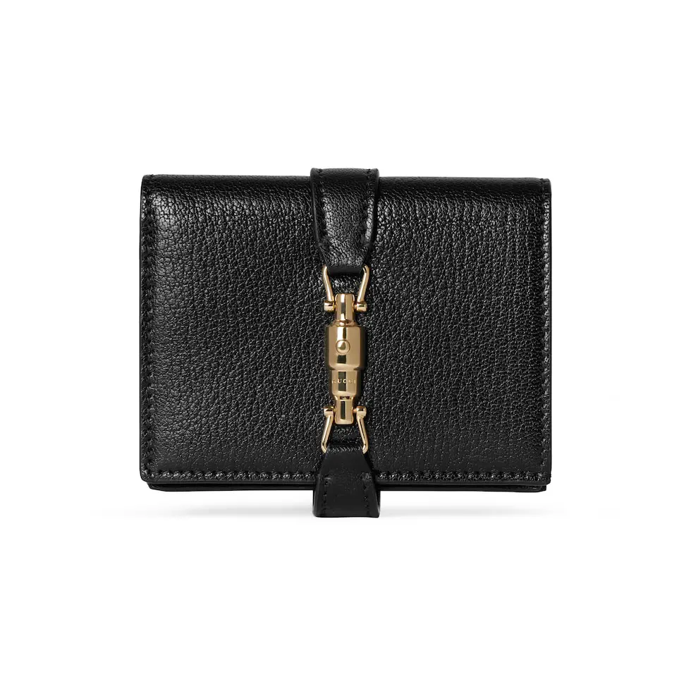 GG 26s Jackie Medium Wallet Black Leather
