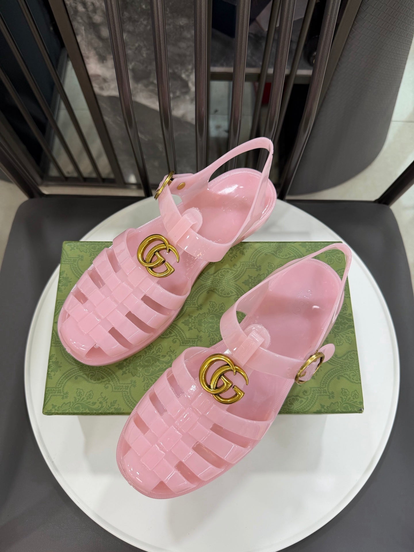 GG Sandals with Double G Light Pink Gold TPU 818204