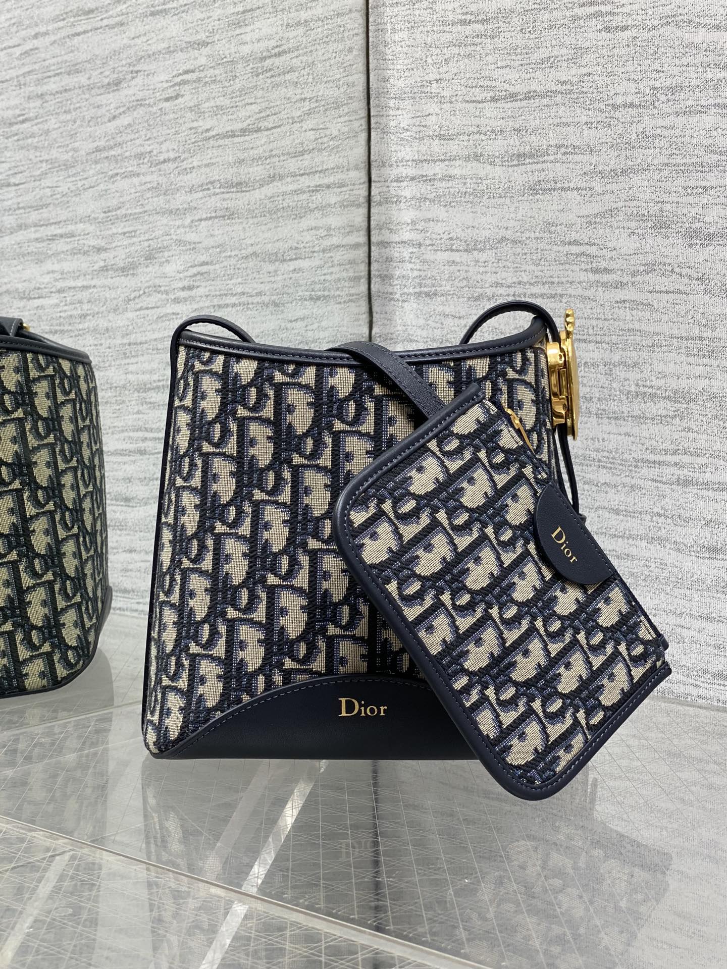 Dior 2026 Medaillon Bucket Bag 19.5cm Fabric And Grained Calfskin