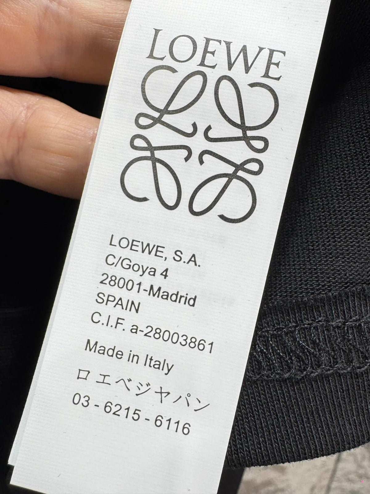 Loewe 26SS Short-sleeved T-shirt Black in Cotton 326554
