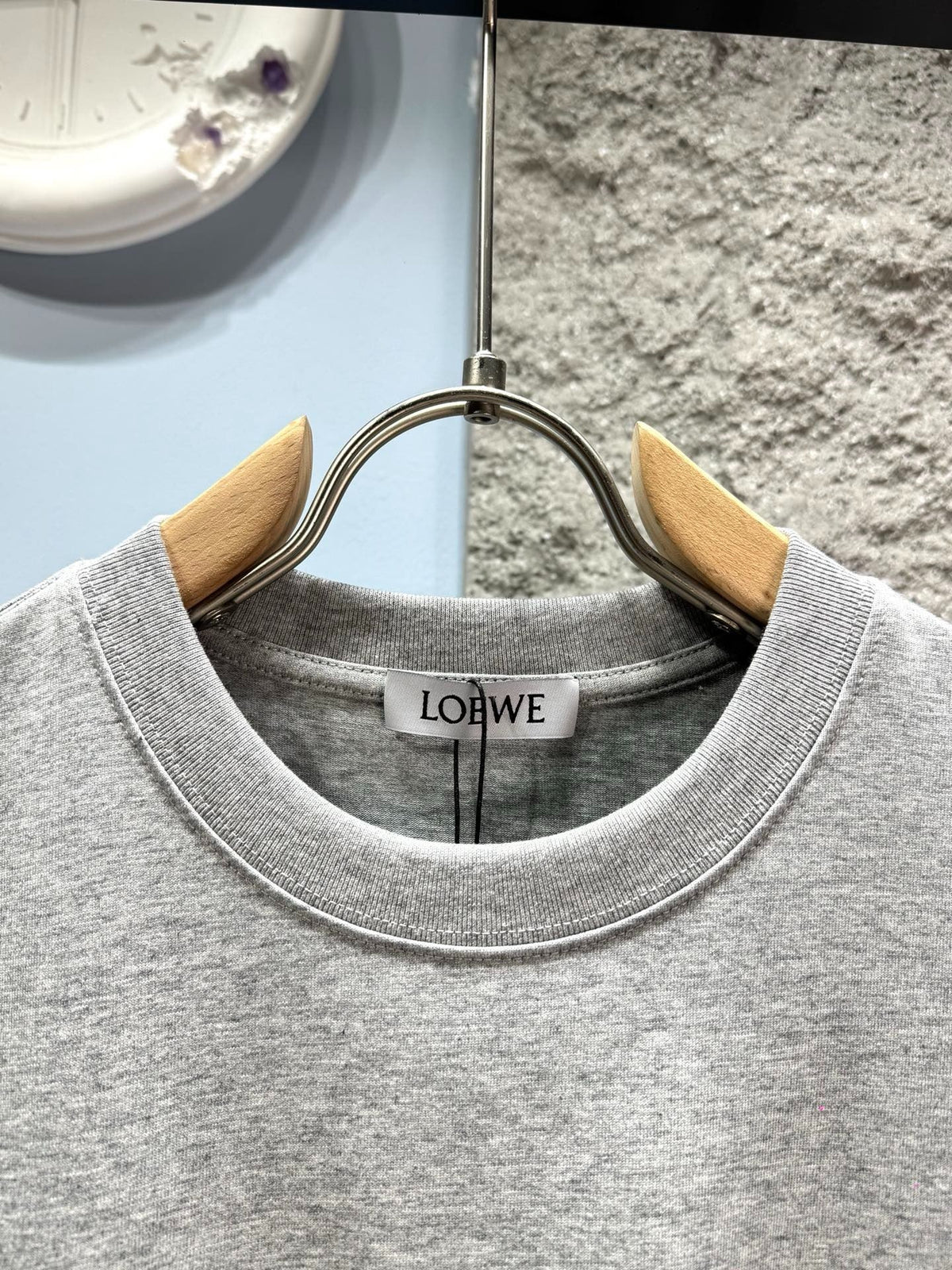 Loewe 26SS Short-sleeved T-shirt Light Gray in Cotton 326555