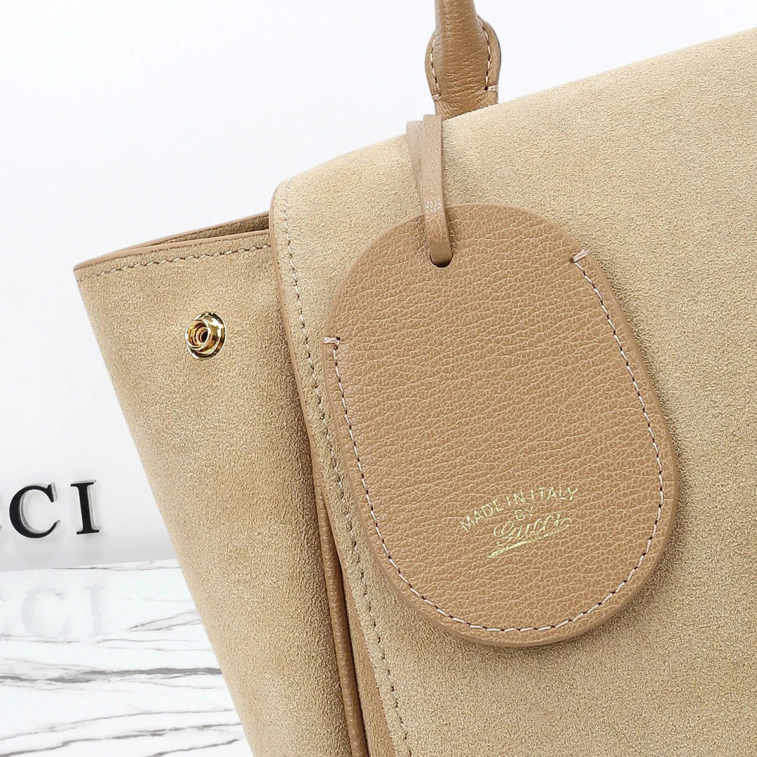 Gucci 2026 Paparazzo Shoulder Bag 37cm Beige Red Green Leather