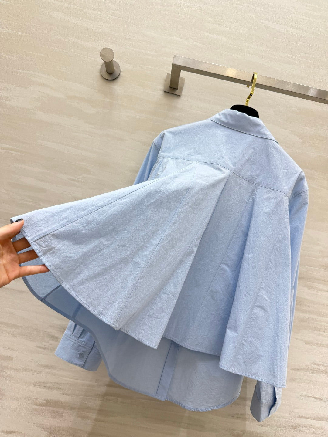 Loewe Embroidered Cotton Shirt Blue Cotton 410406