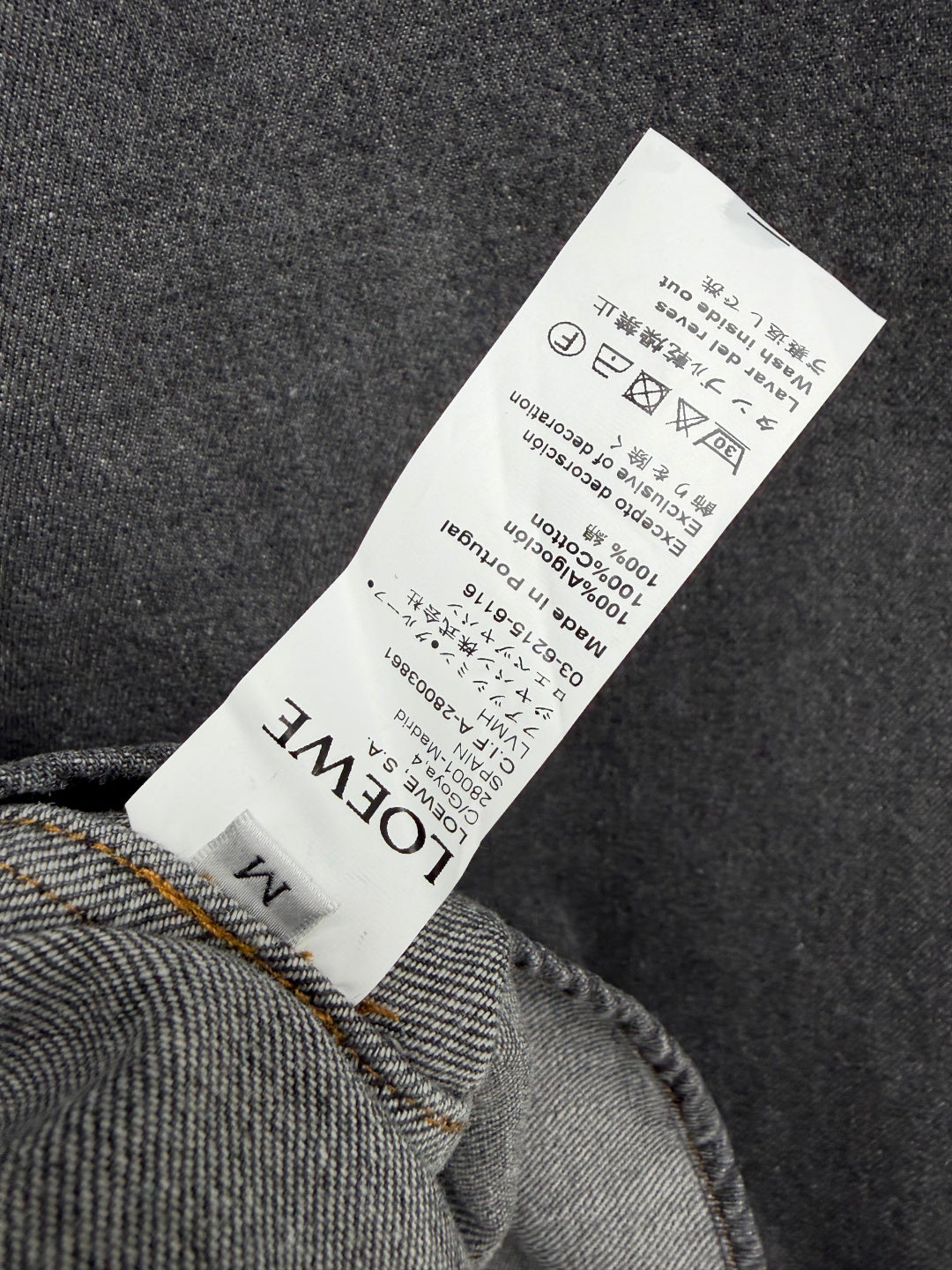 Loewe 26s Embroidered Denim Long-Sleeve Shirt Grey 411621