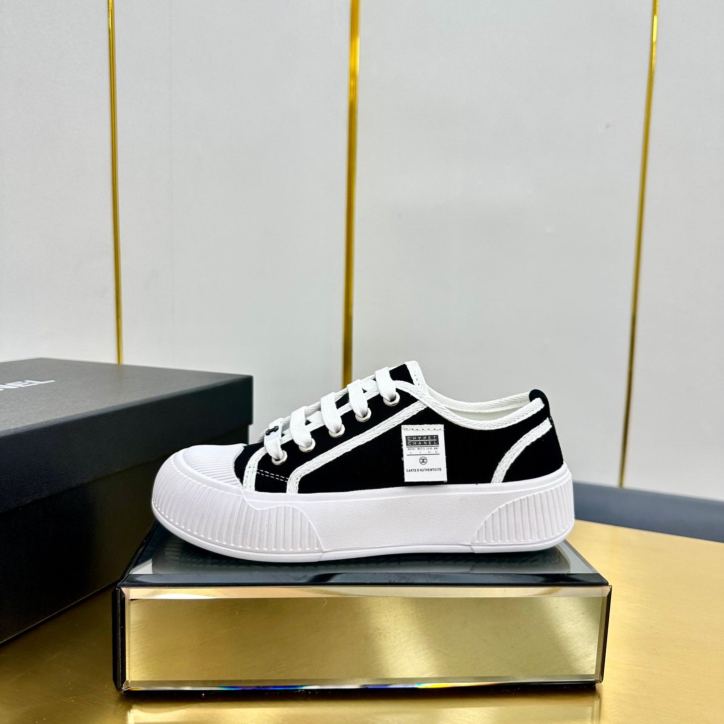 CC 26s Platform Sneakers Black Canvas 832618
