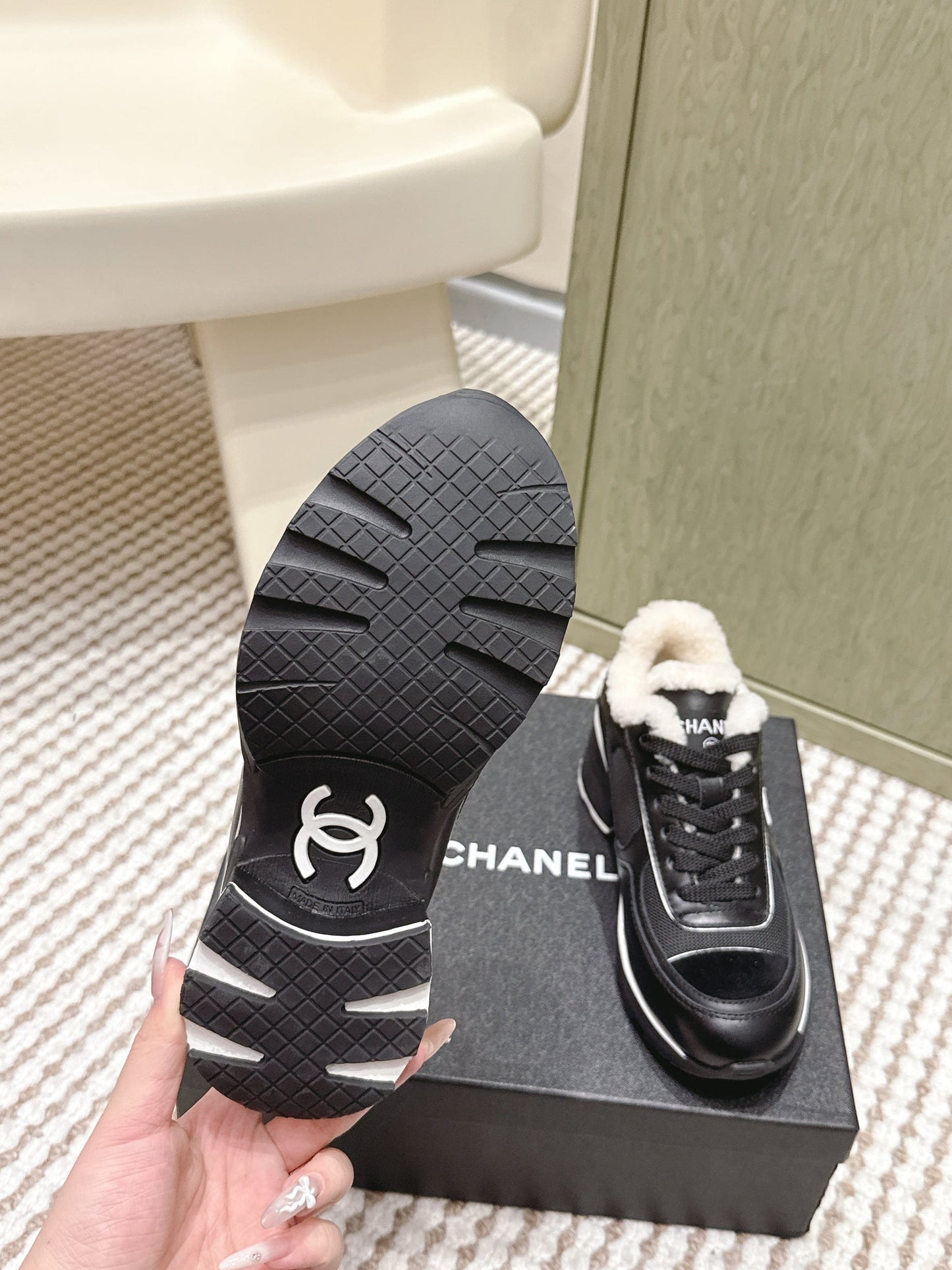 CC 26s Sneakers In Black Synthetic Fabric And Suede Calfskin