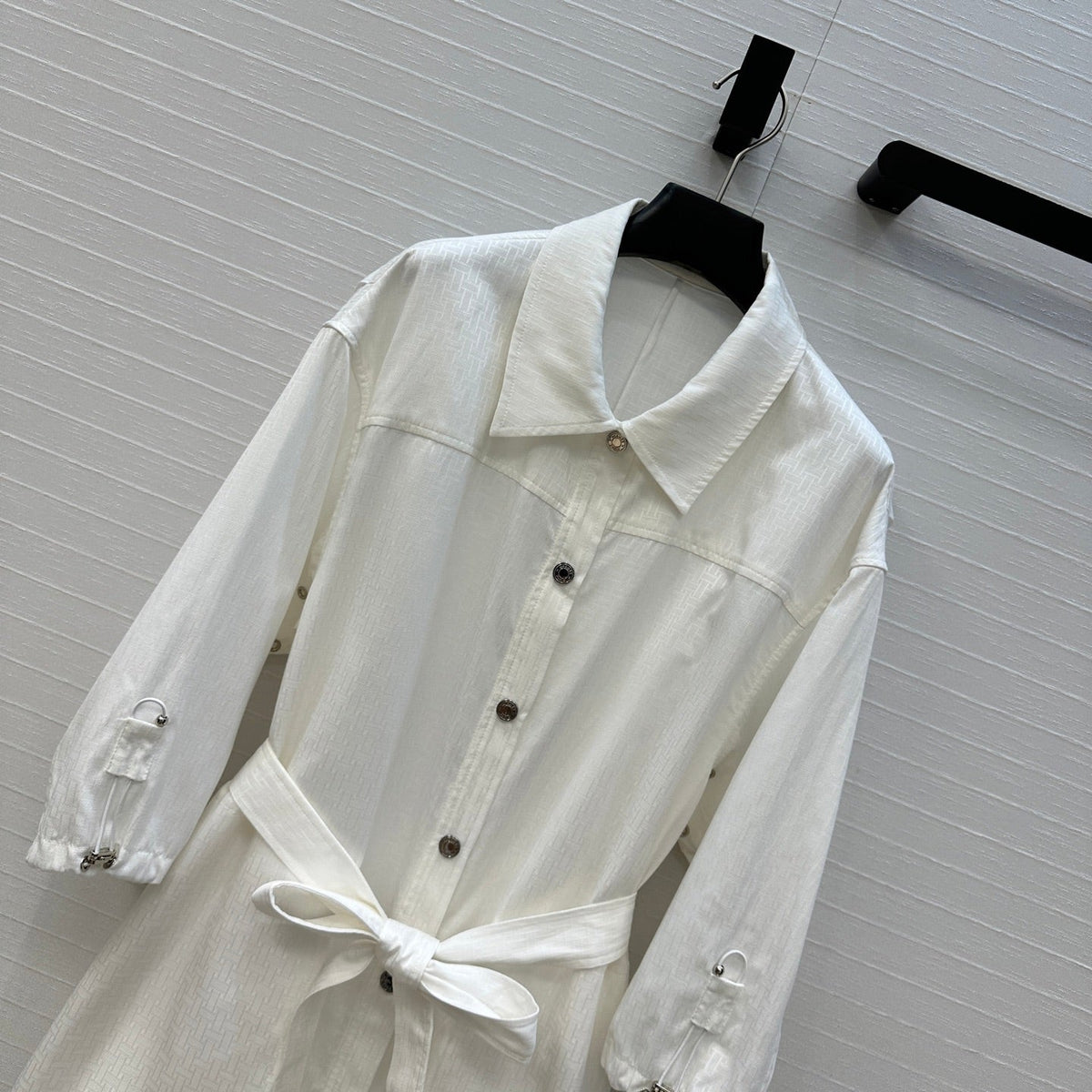 HM Jacquard Shirt Dress With Tie Neck 276149