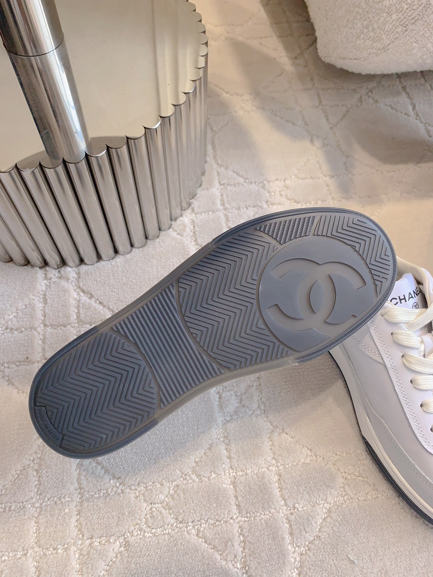 CC 2024 Logo Sneakers Cream Lambskin 906413