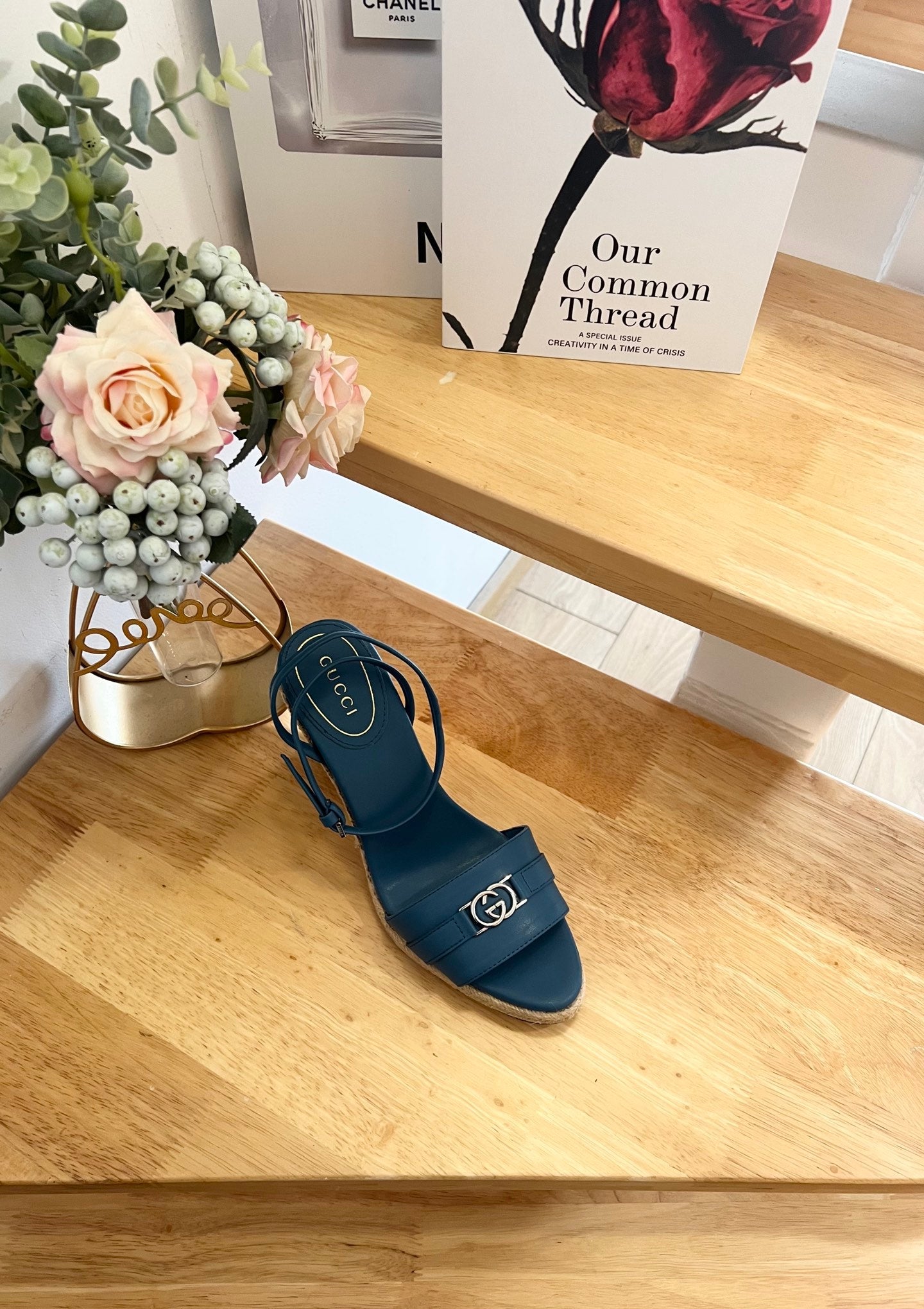 GG 26ss Platform Wedge Sandals 9cm Blue 692205