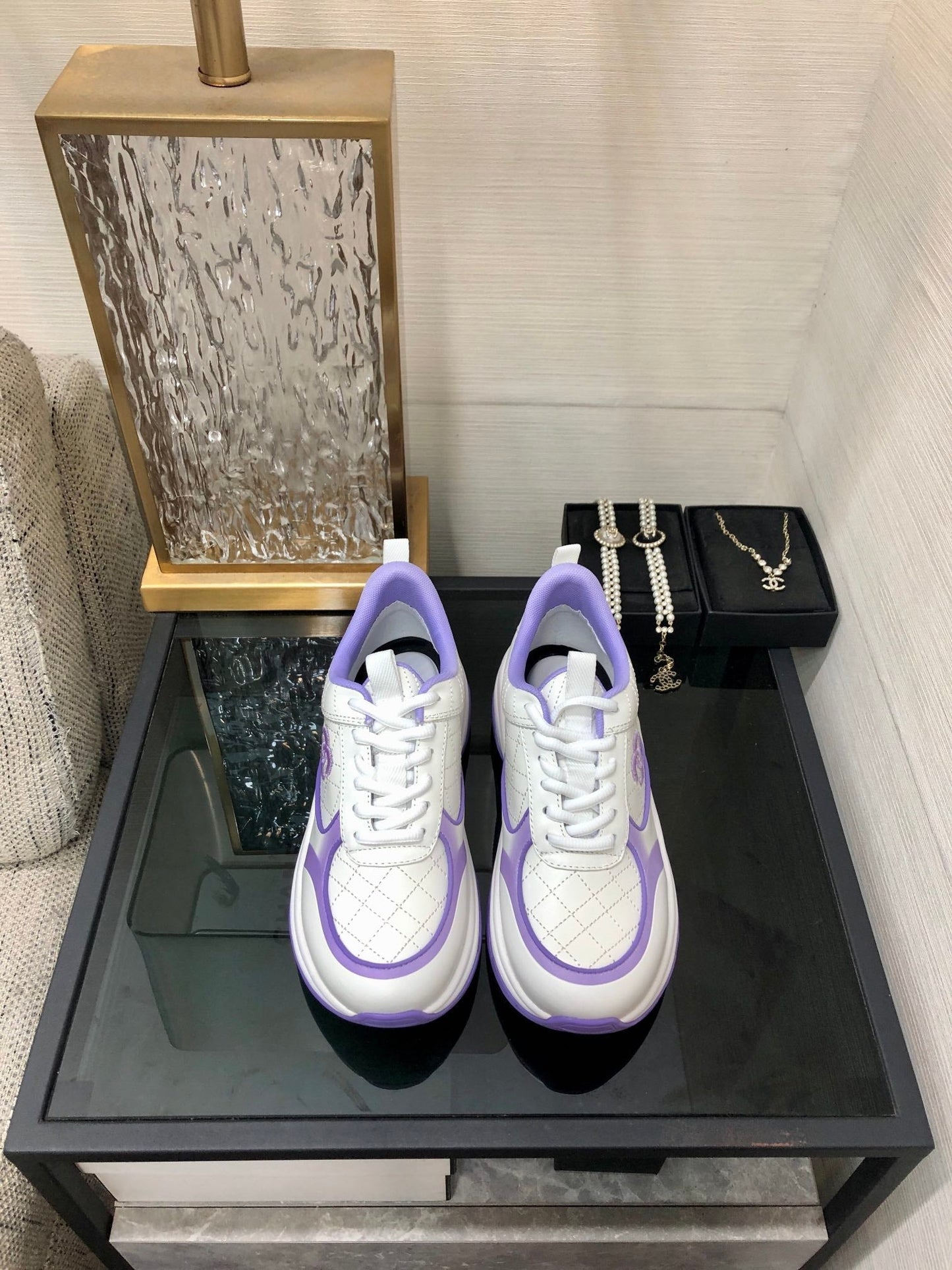CC Sneaker Purple White Nappa Leather