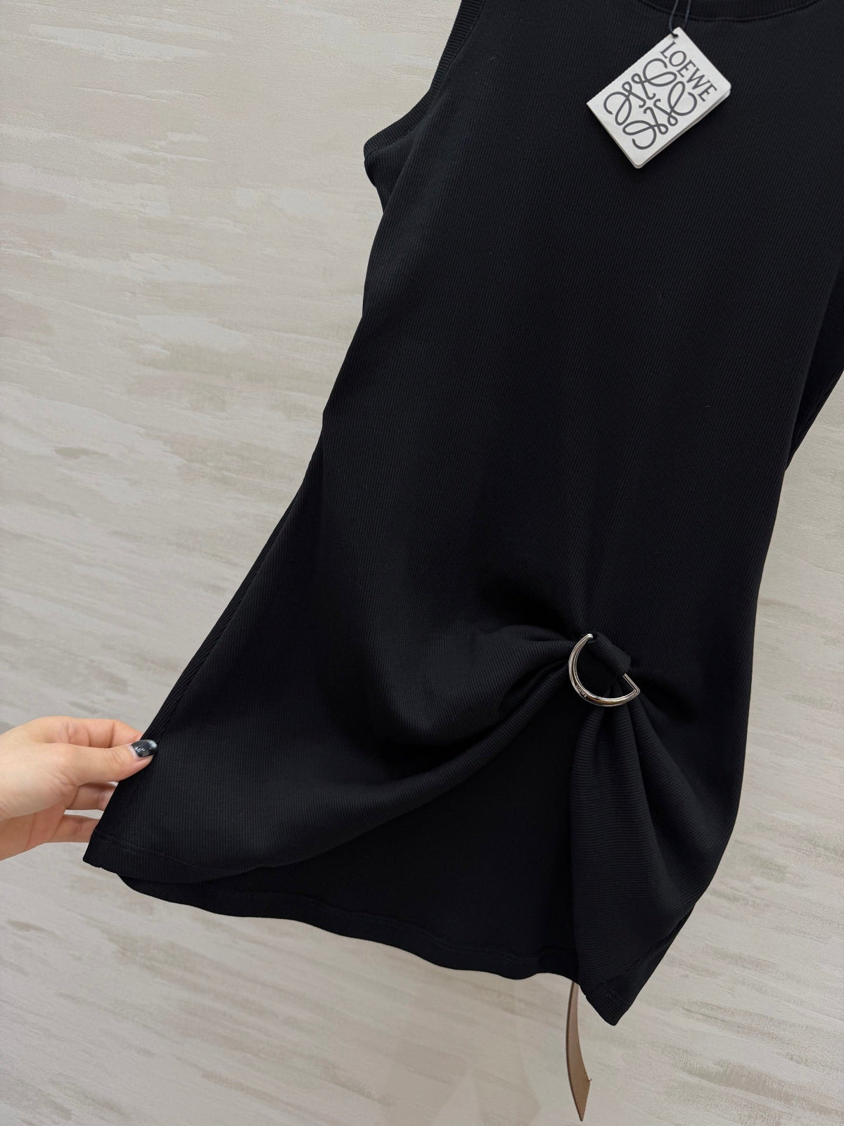 Loewe 26s Ribbed Vest With Belt Black Cotton 363680