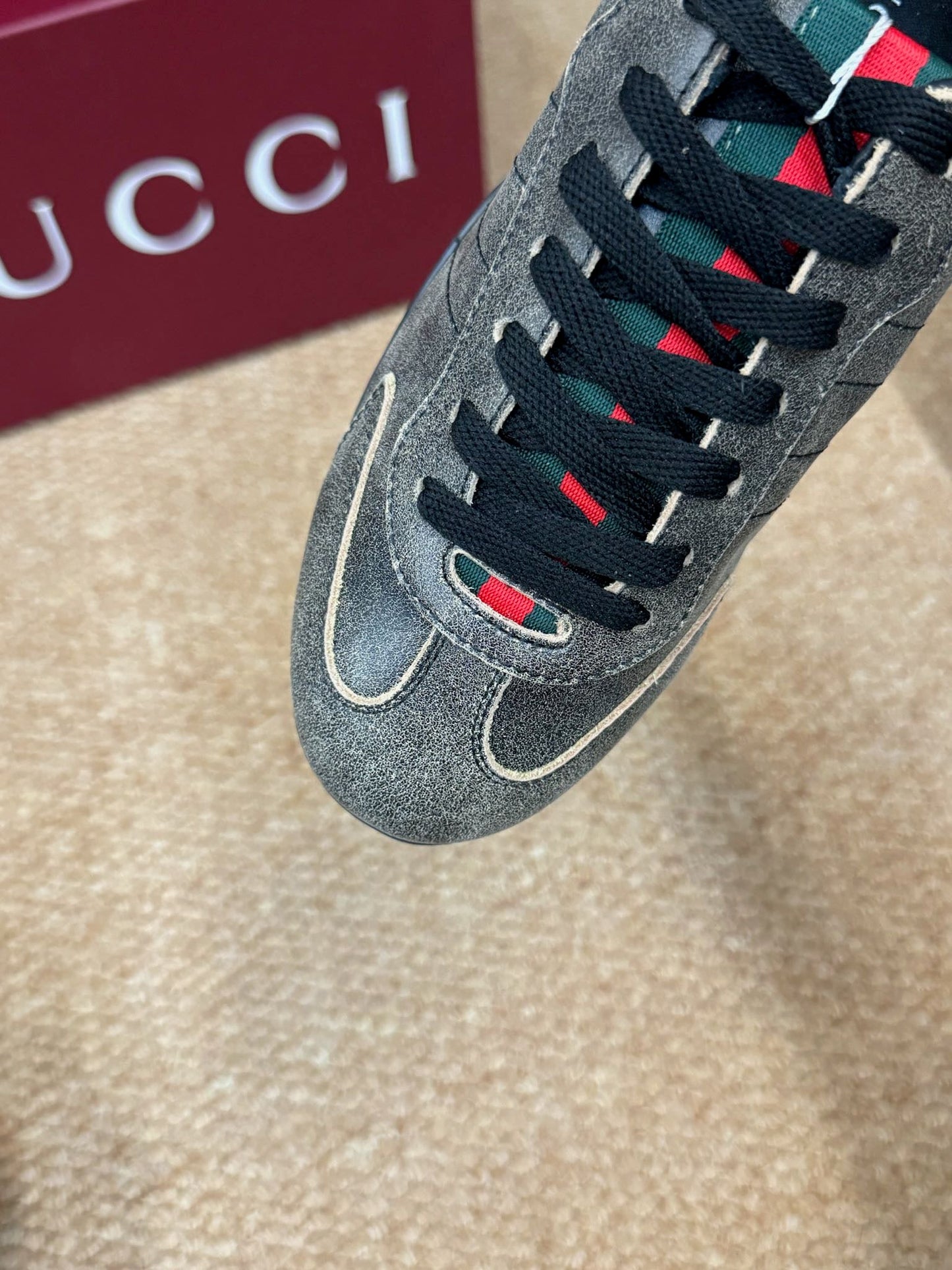 GG 26s Shift Sneakers Black Suede Canvas 691473