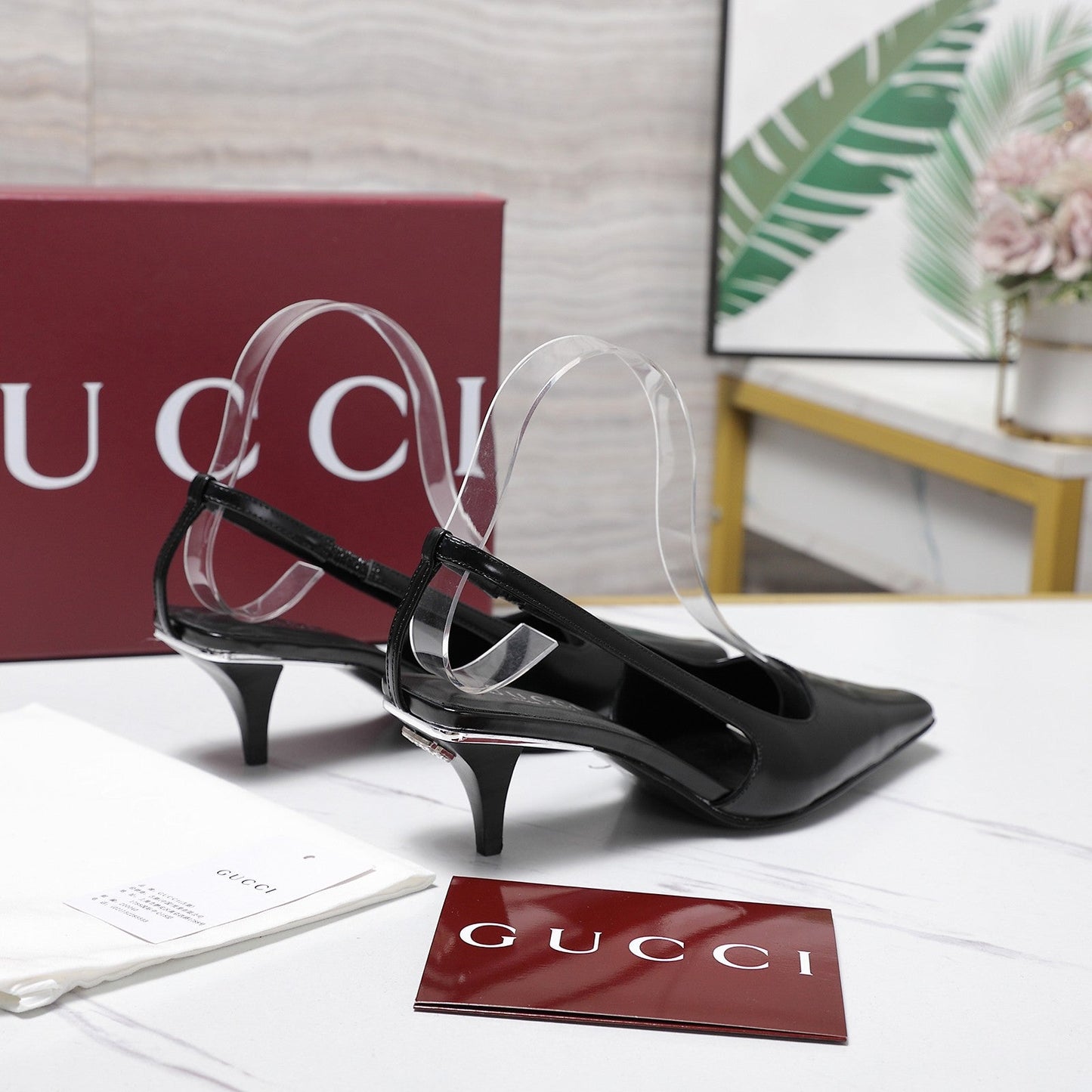 GG Cruise 2026 Slingback 55mm Black Sheepskin 601093