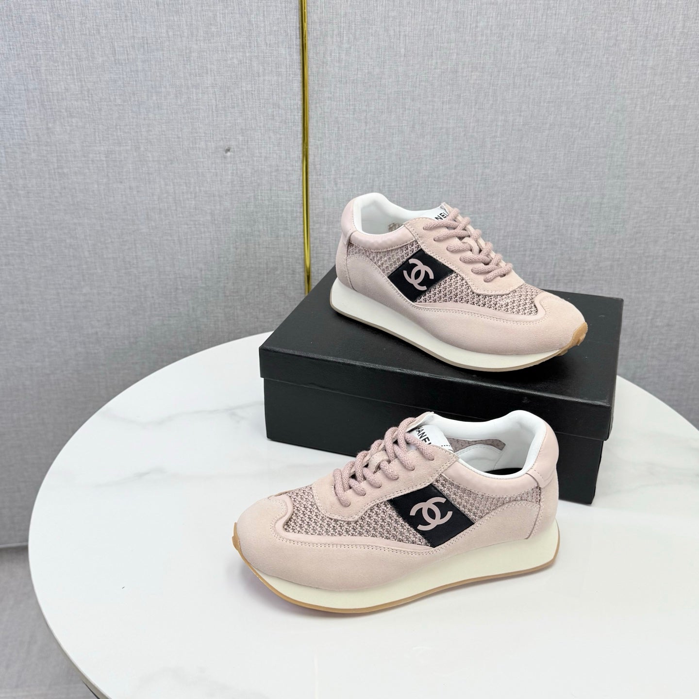 CC 26s Trainer Sneakers Light Pink Mesh Suede 865803