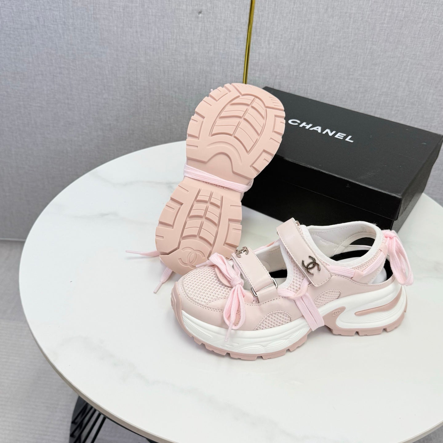 CC 26s Casual Sneakers Pink Leather Mesh 865831