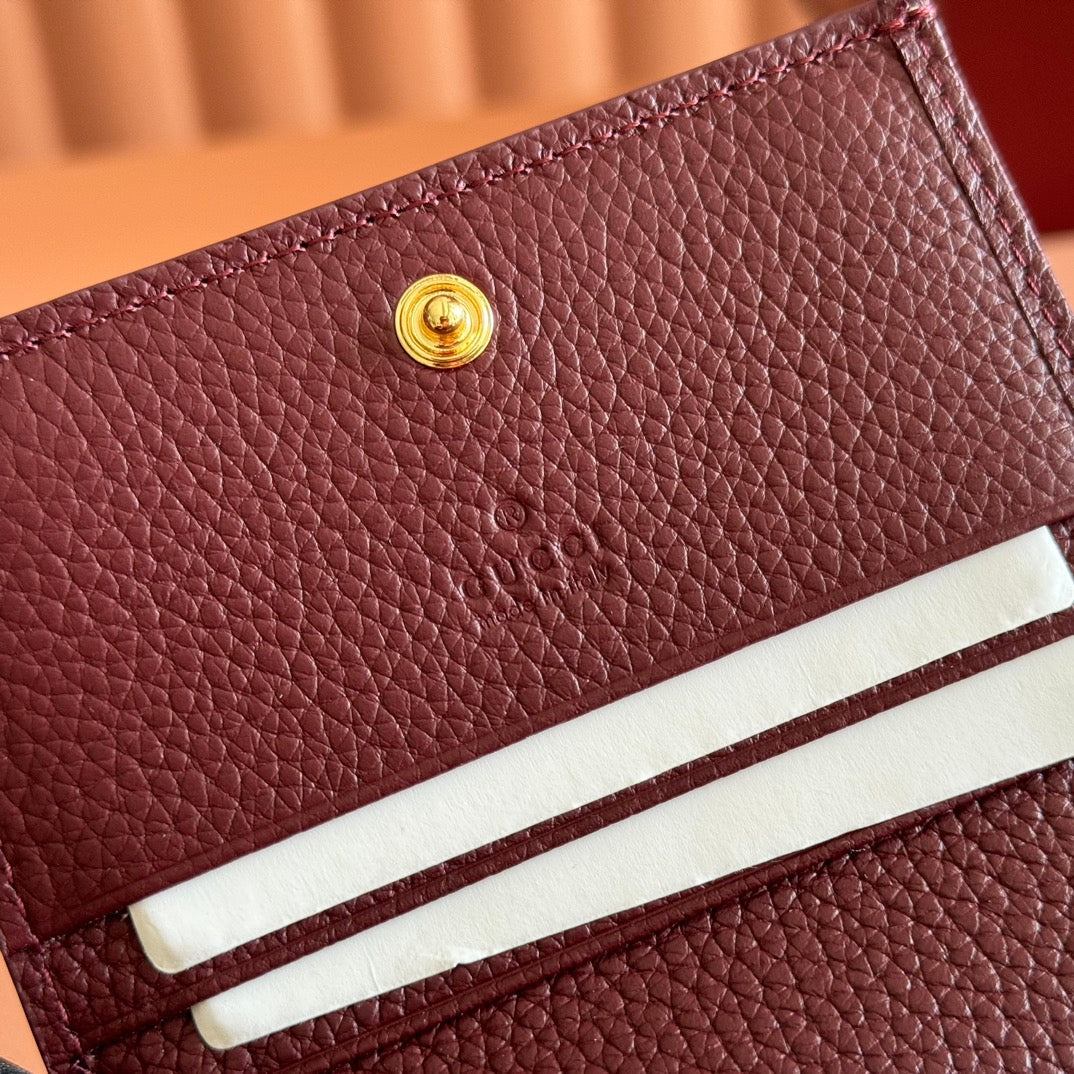 GG Marmont Card Case Wallet Black Leather