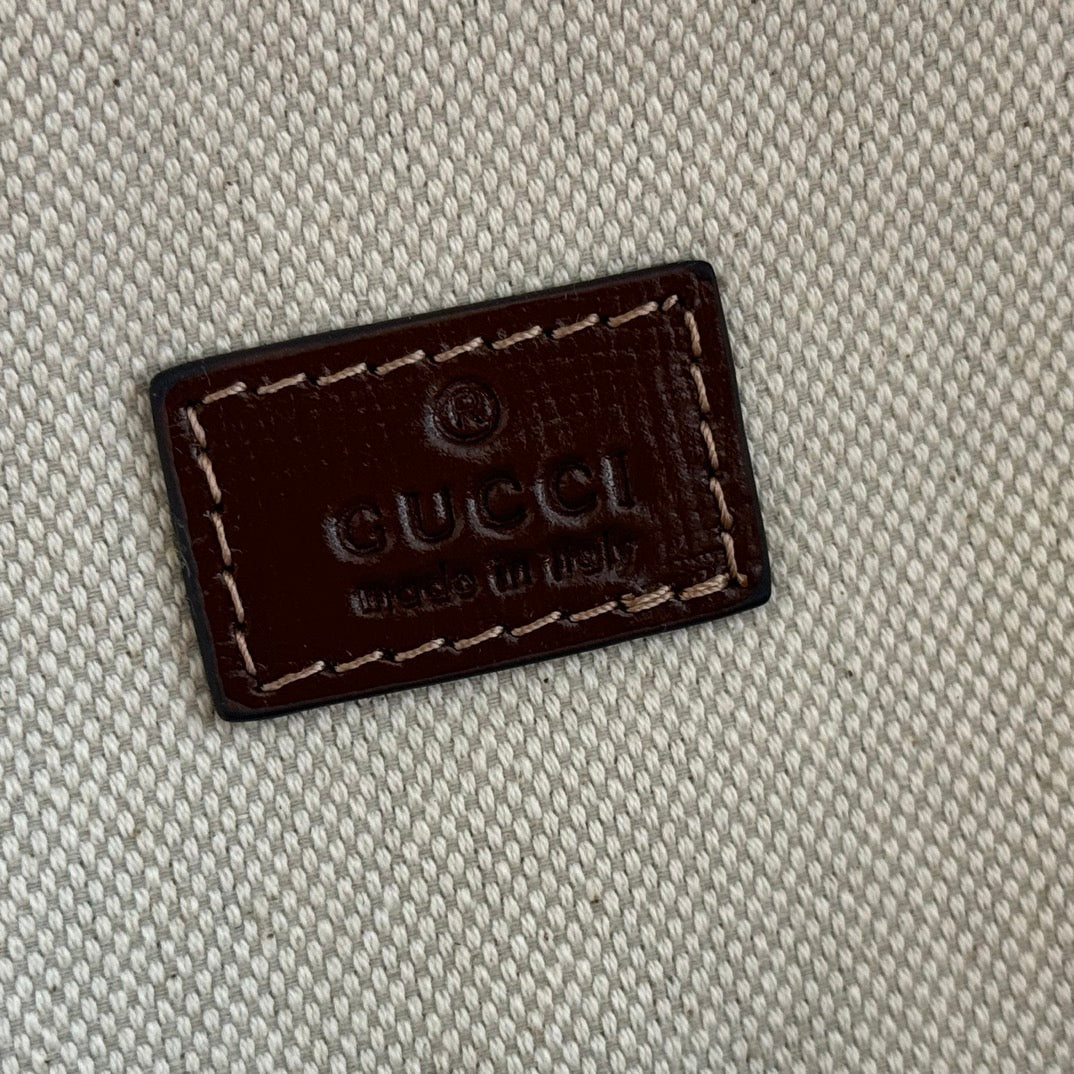Gucci Interlocking G Backpack in Brown Beige GG Supreme Canvas Leather 273684
