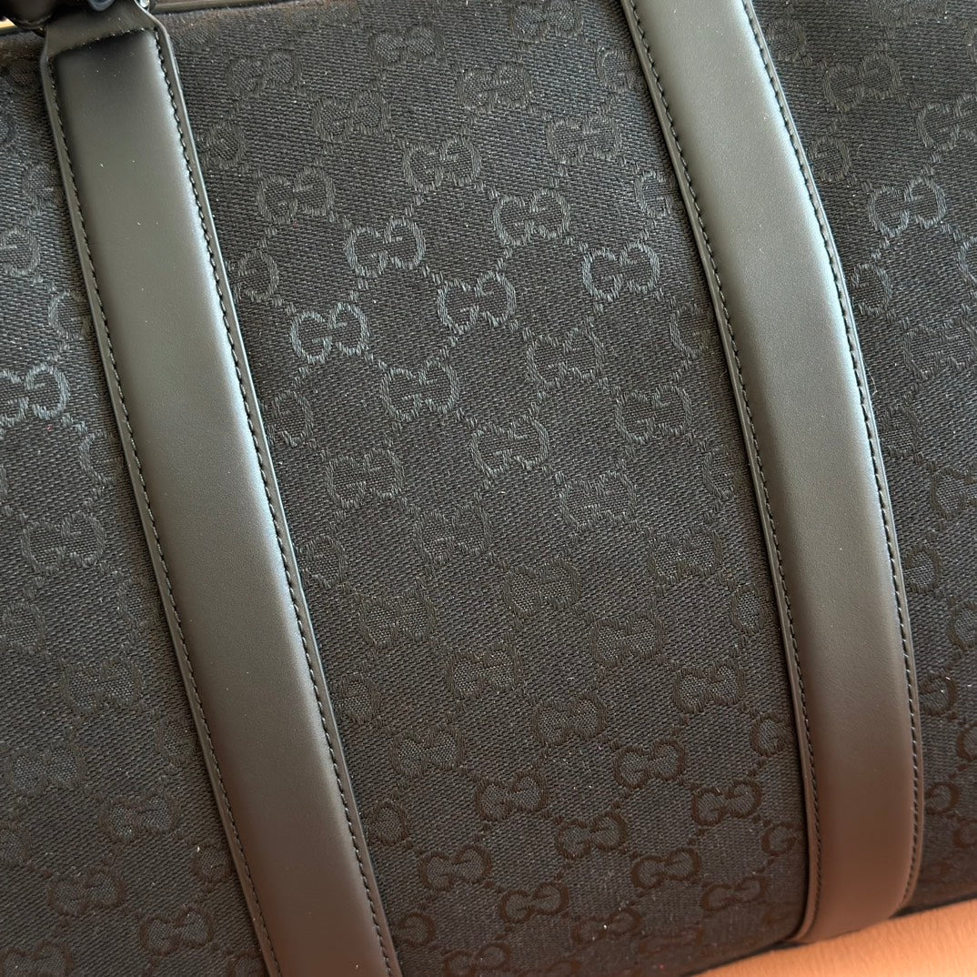GG FW25 Monogram Medium Duffle Bag Black Fabric