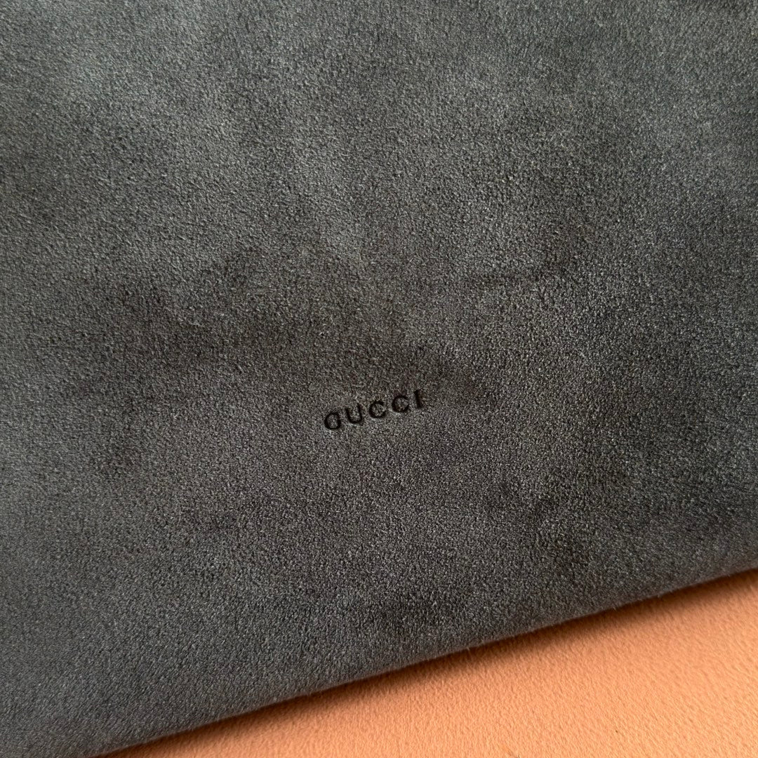 GG Beatrix Medium Tote Bag Grey Suede GHW