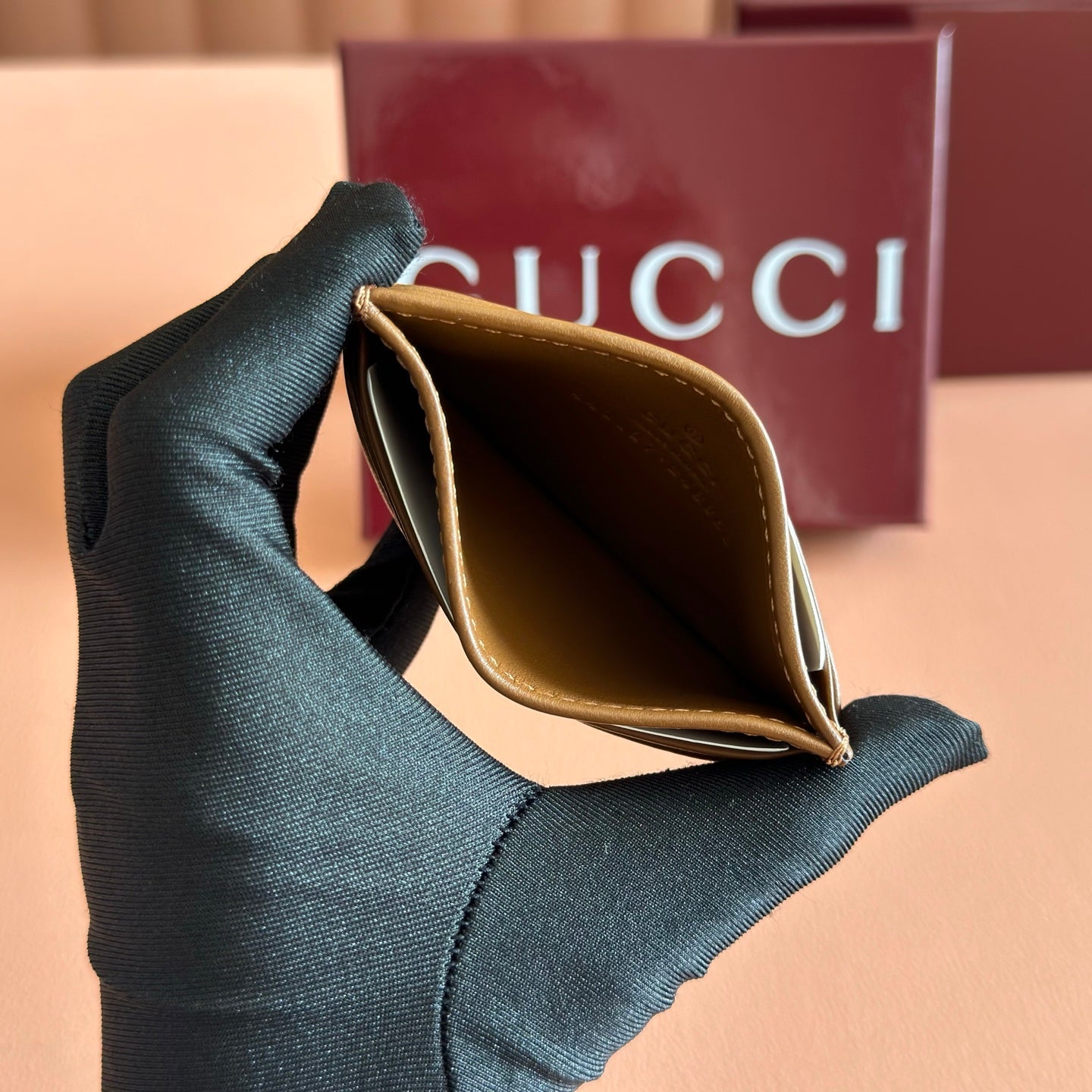 GG Marmont Card Holder Brown Matelassé Leather