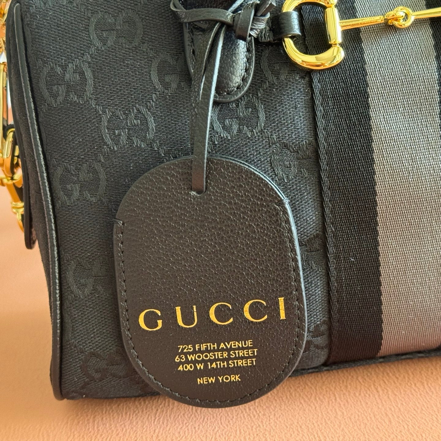 GG 2026 Borsetto Boston Bag Black Canvas Leather 292659