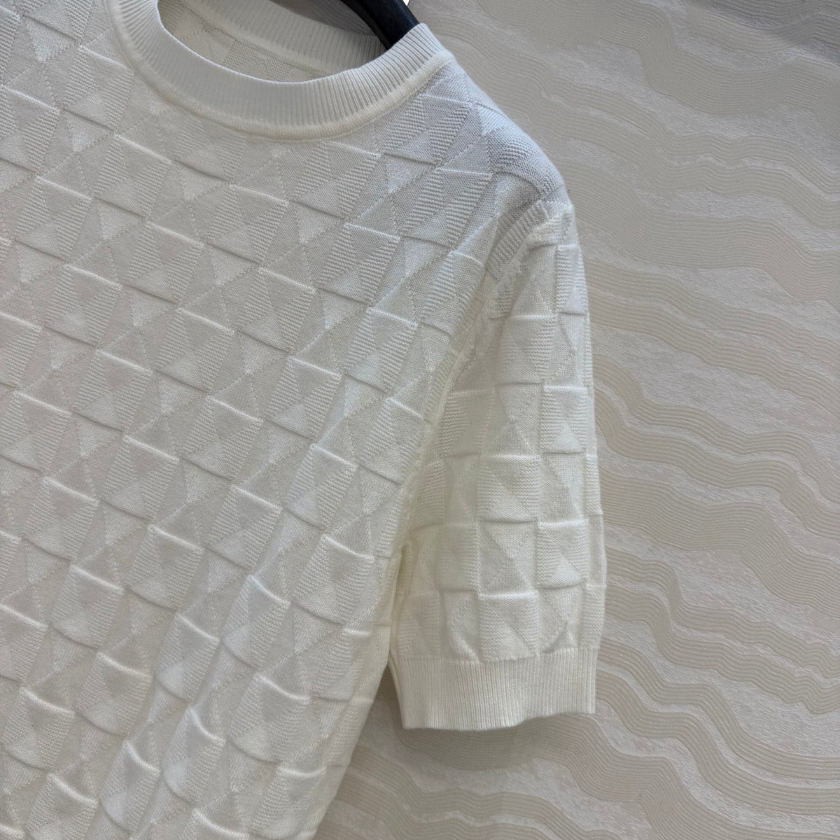 HM "Medor" Short-Sleeve Cardigan White Wool