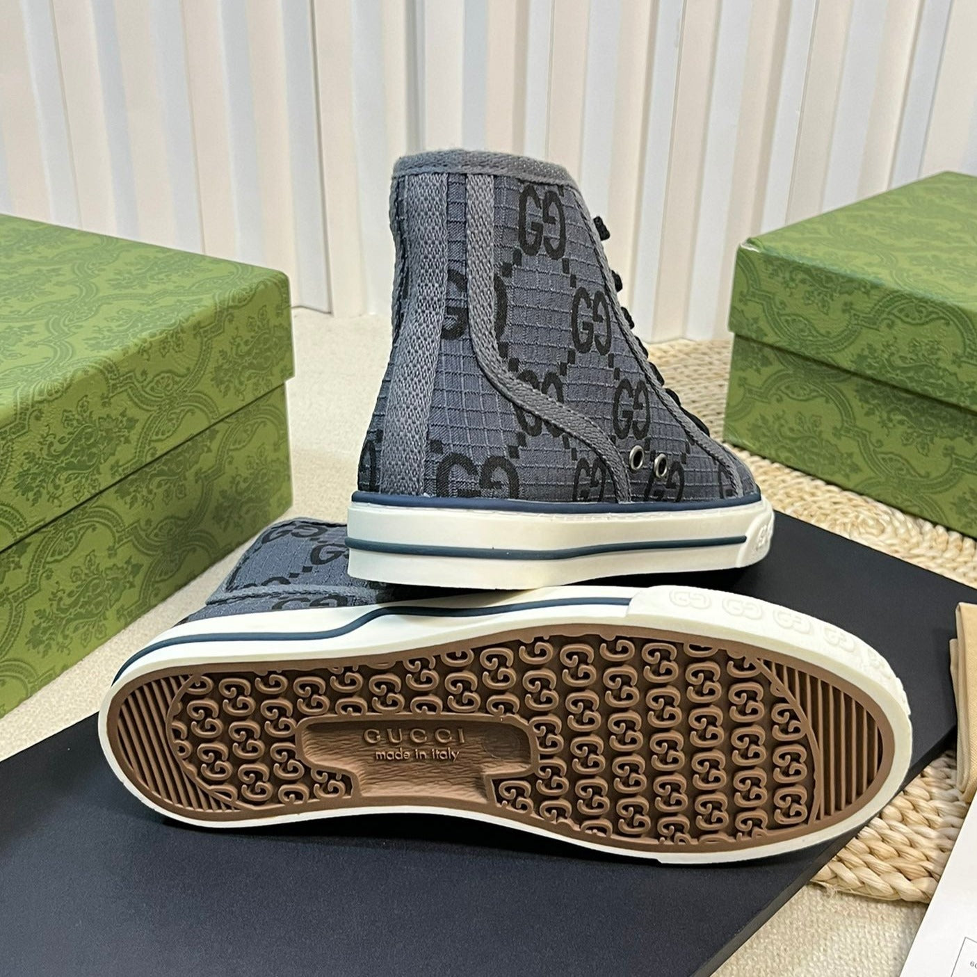 GG Tennis 1977 High Top Sneaker Black Grey Caro