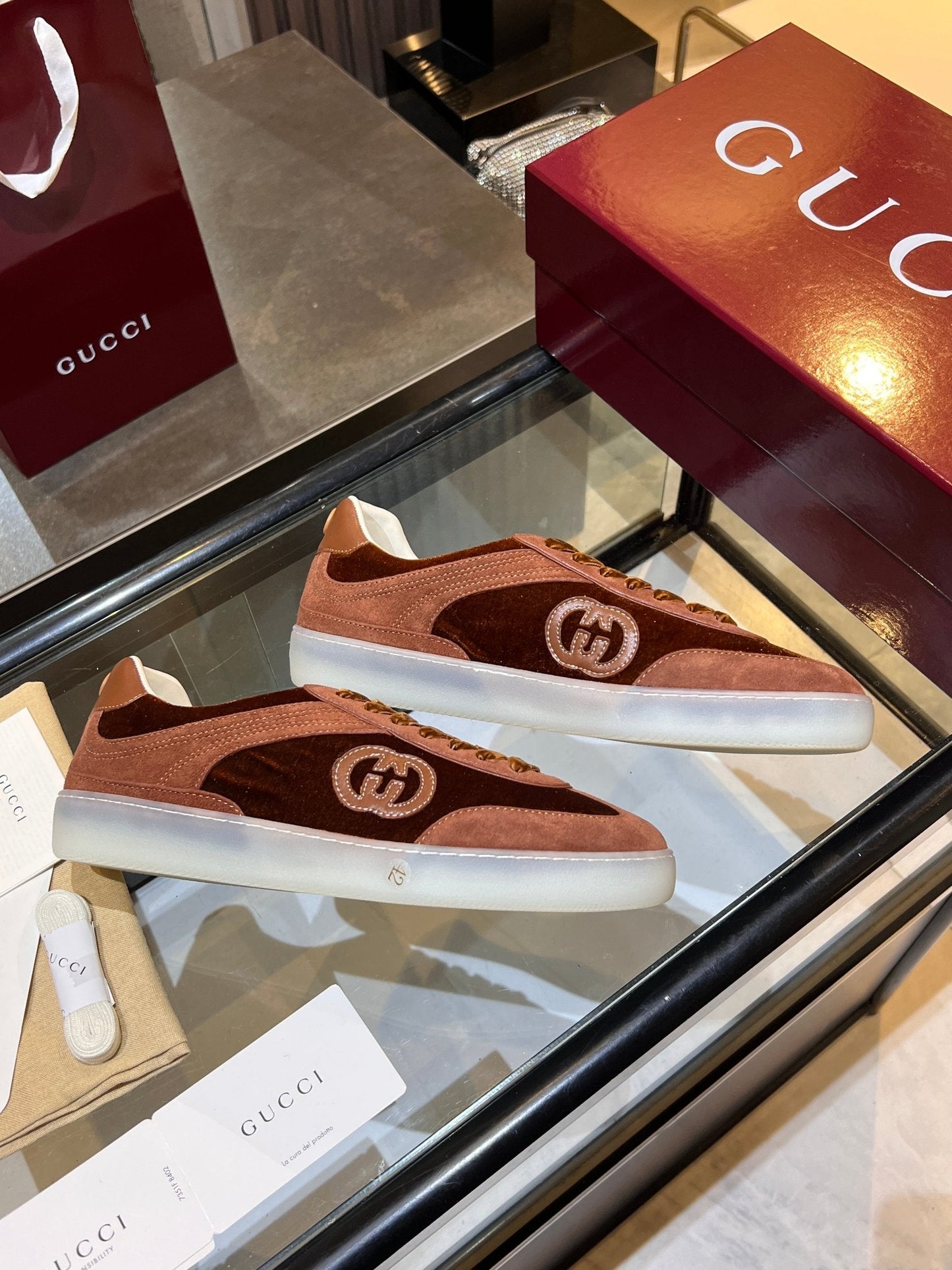 GG G75 Sneaker Brown Suede 818365
