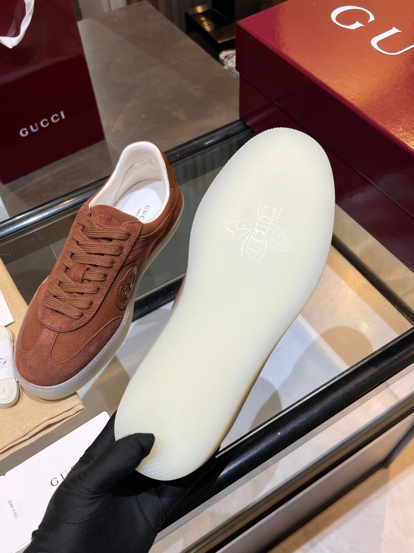 GG G75 Sneaker Camel Suede 818362