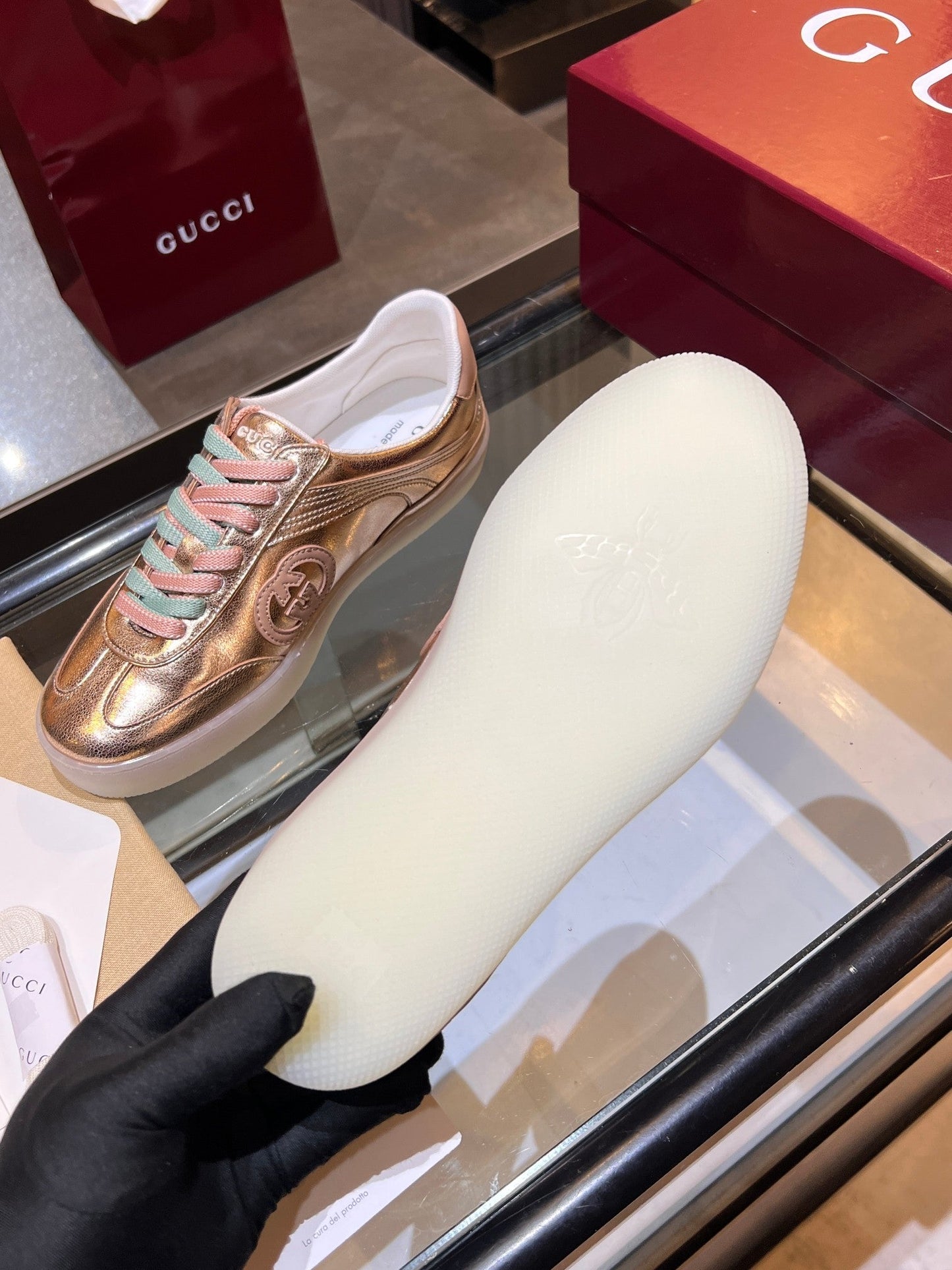 GG G75 Sneaker Copper Metalic Cowhide 818360