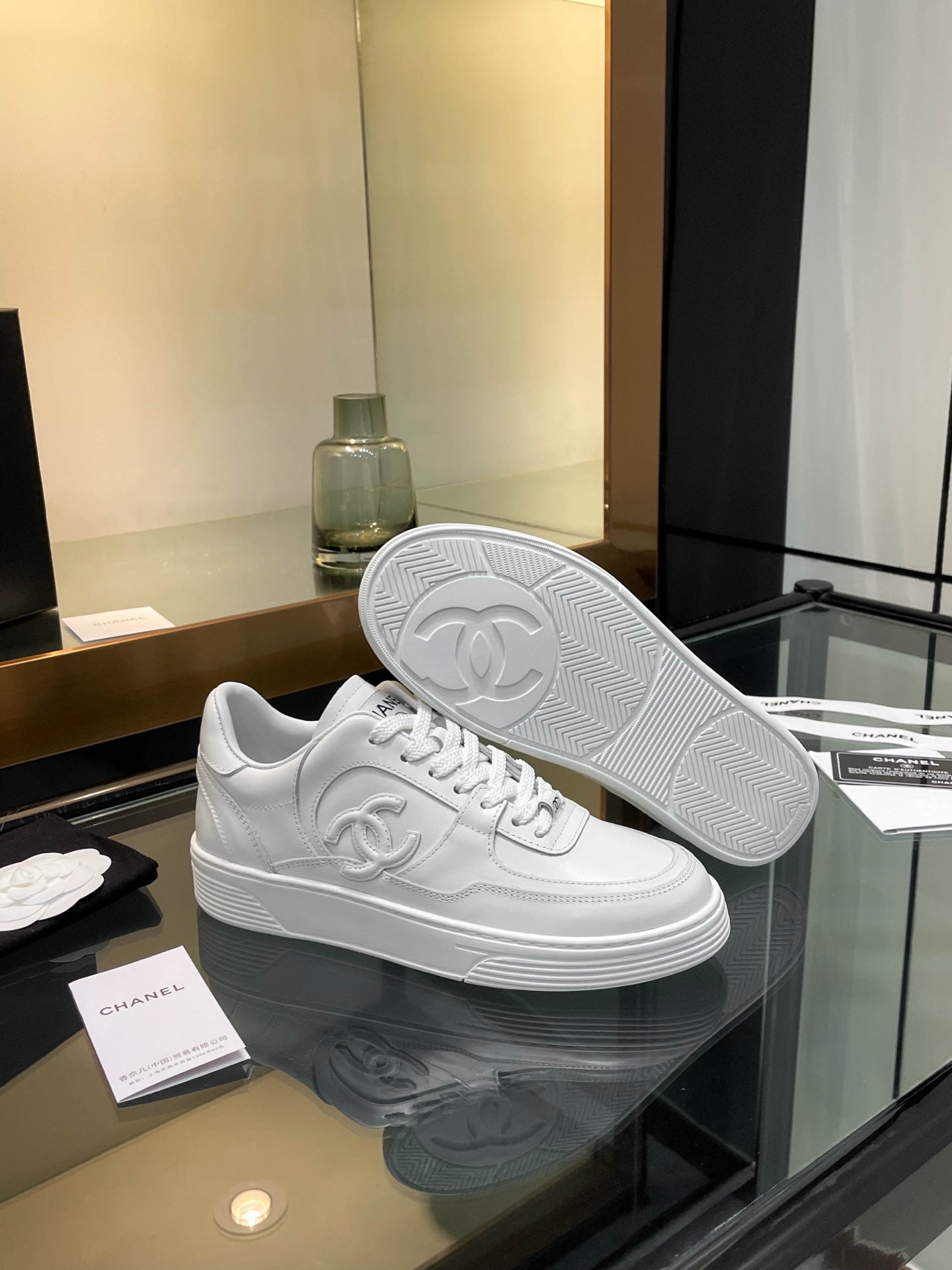 CC 25 Trainers White Cowhide Sheepskin 413860