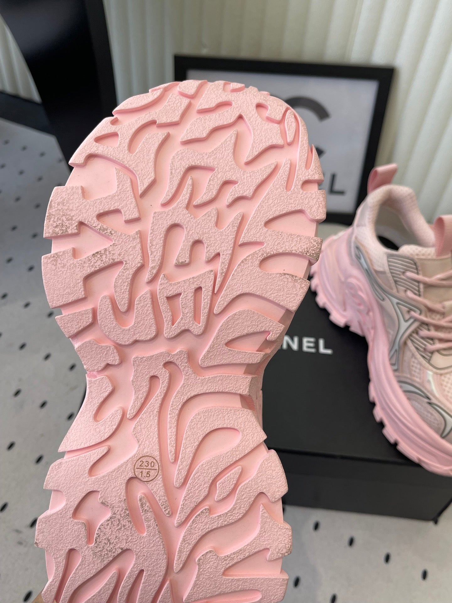 CC Platform Sneakers Pink Mesh Rubber 611800