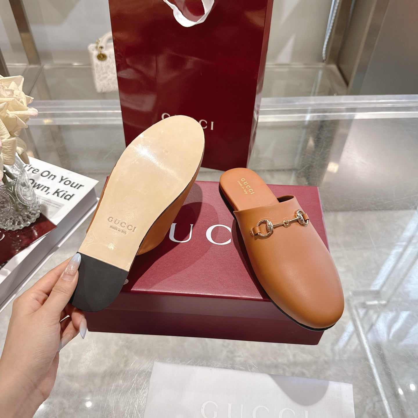 GG 26s Mule With Horsebit Light Brown Sheepskin 664796