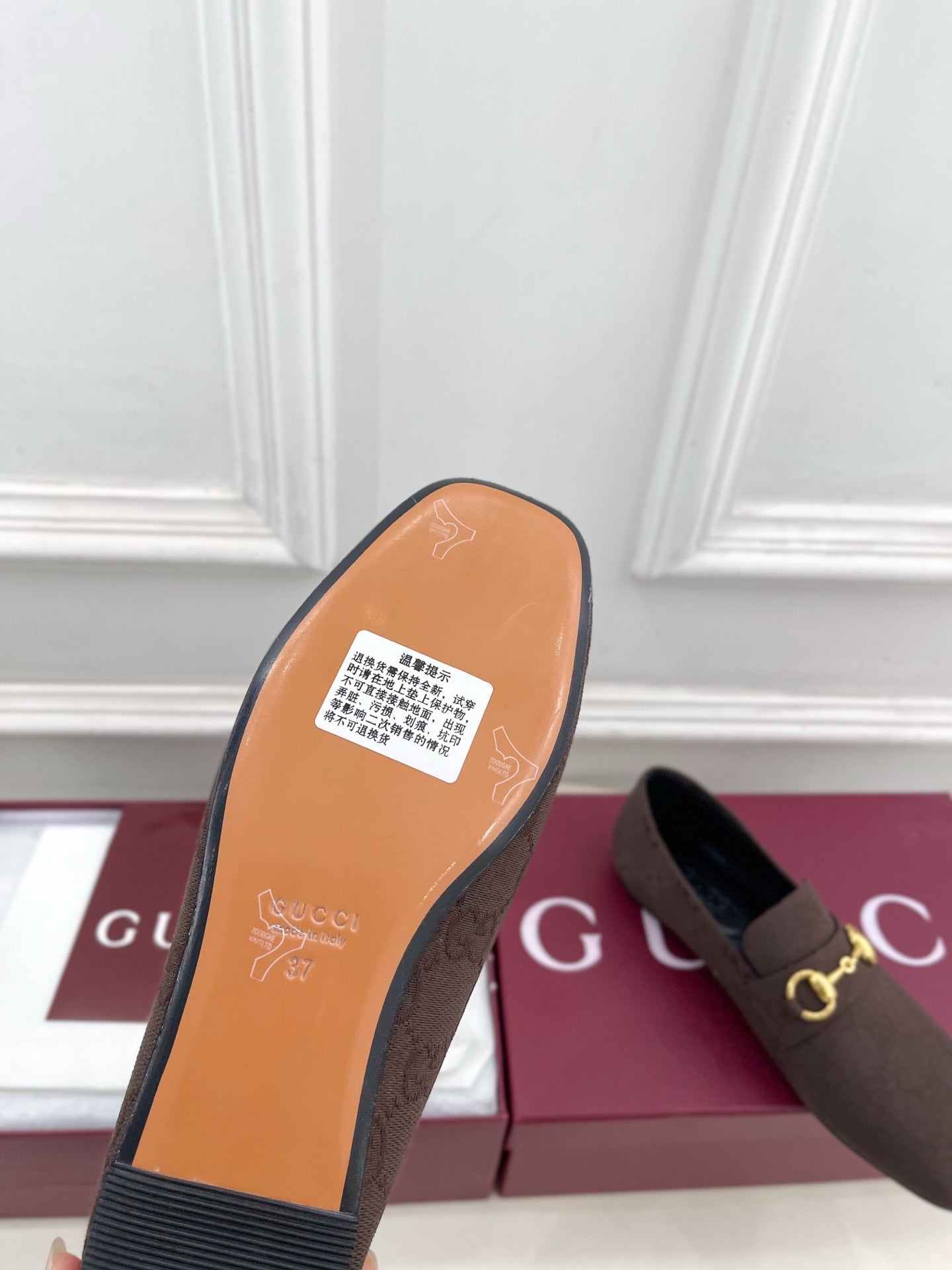 GG 26s Loafer With Horsebit Brown Canvas 640286