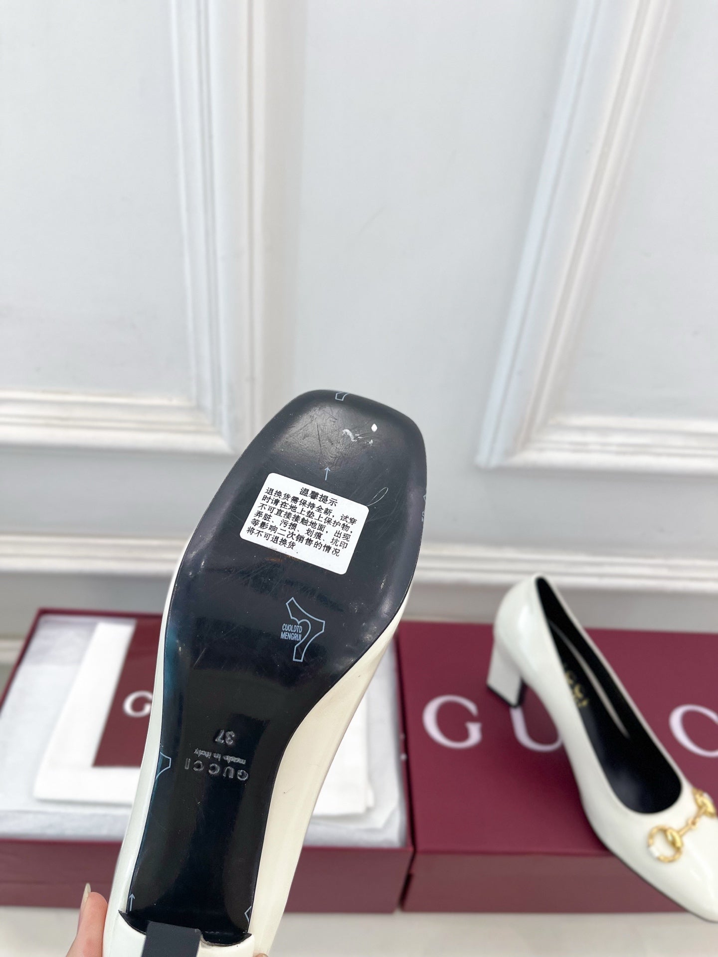 GG 26s Signora Pump 7.5cm White Leather 640306