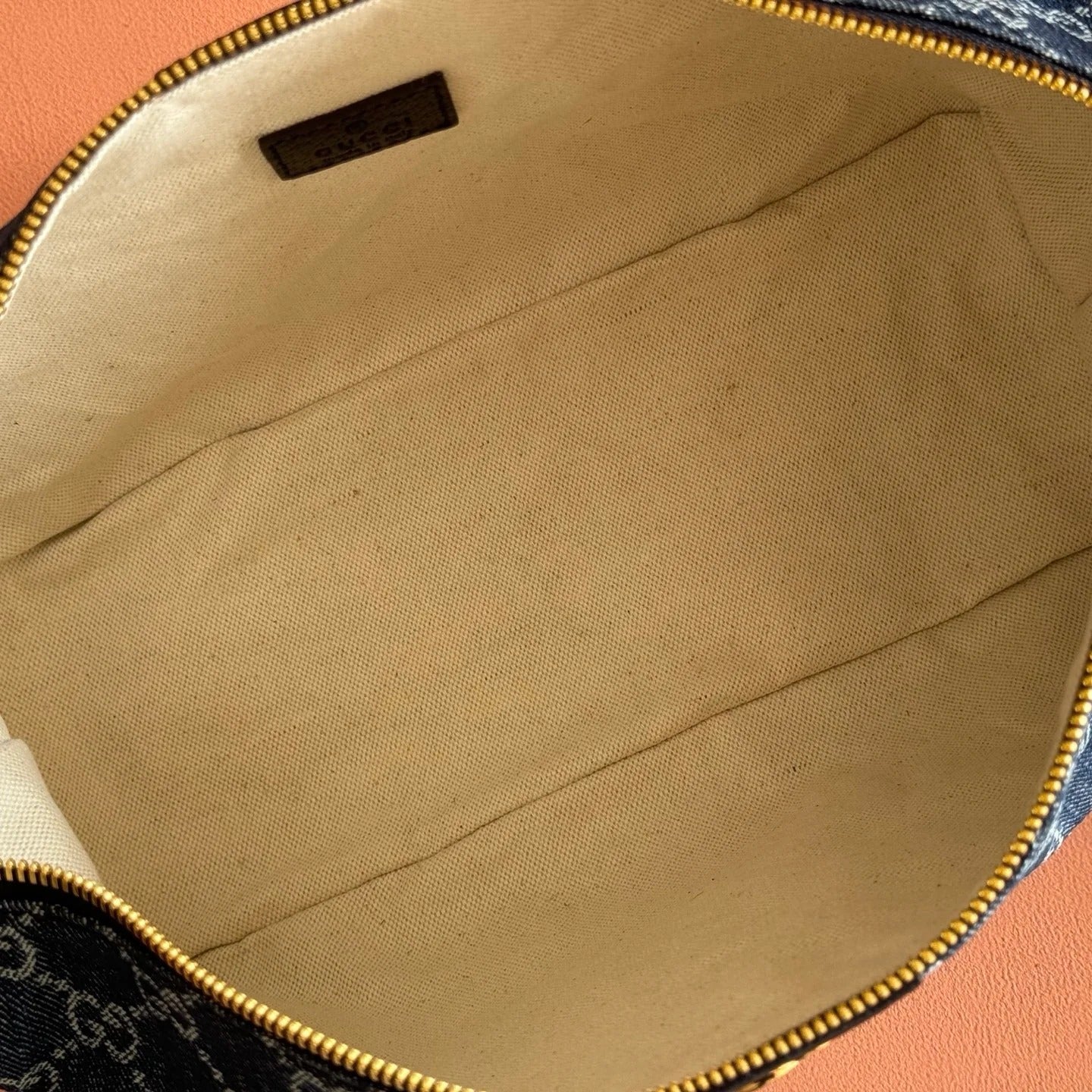 Gucci 2026 Vanity GG-Canvas Top Handle Bag 27.5cm Blue Denim Leather 277185