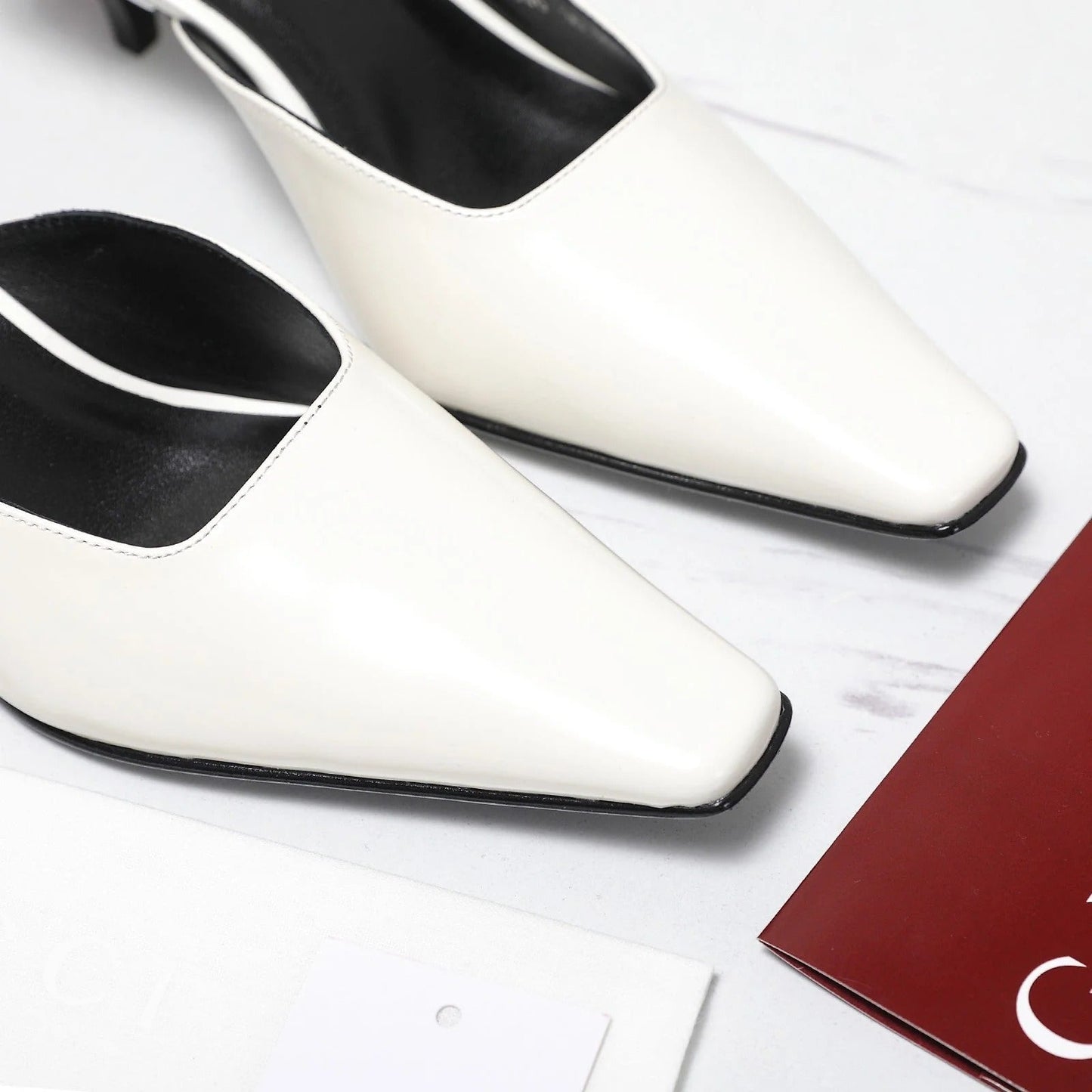 GG 26ss Slingback 60 White Sheepskin 601089