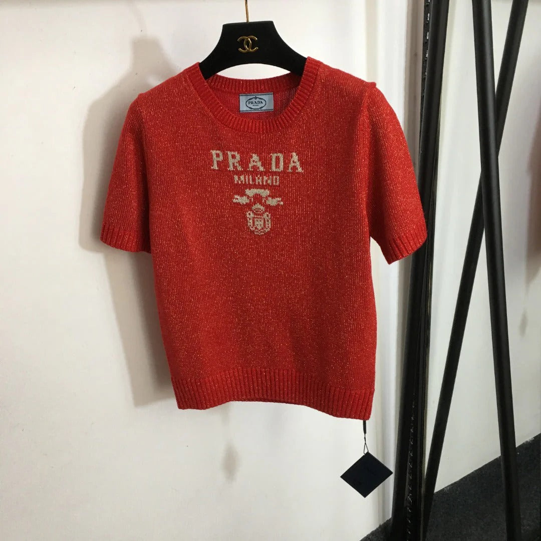 PRADA 25S SHORT-SLEEVE SWEATER 277