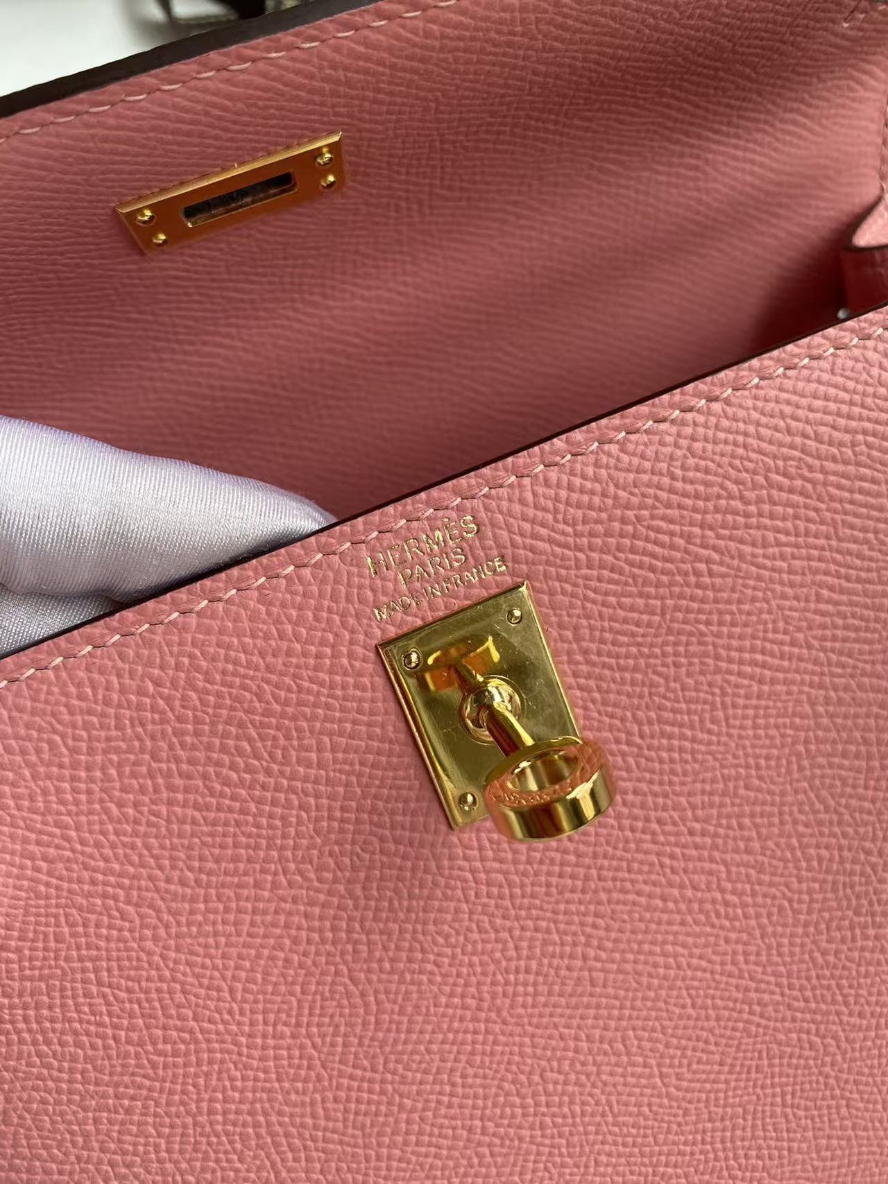 HM Mini Kelly 25cm Light Pink Epsom Leather