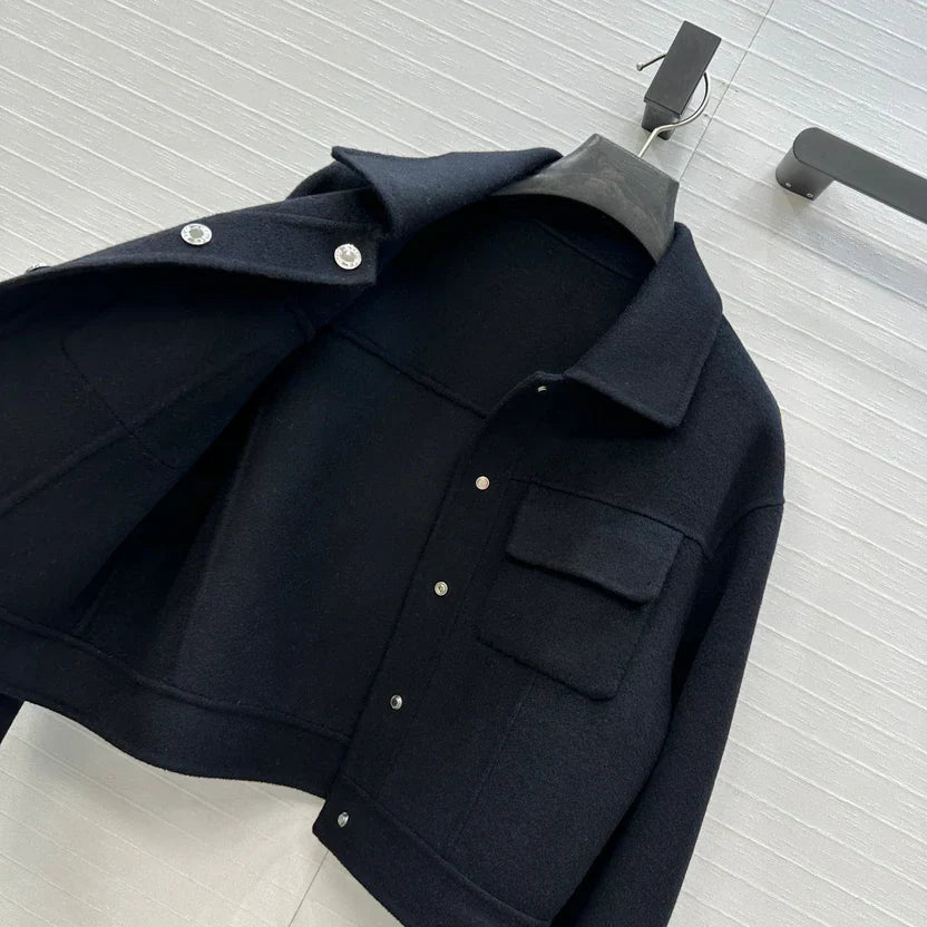 HM Jacket in Black Wool and Cashmere