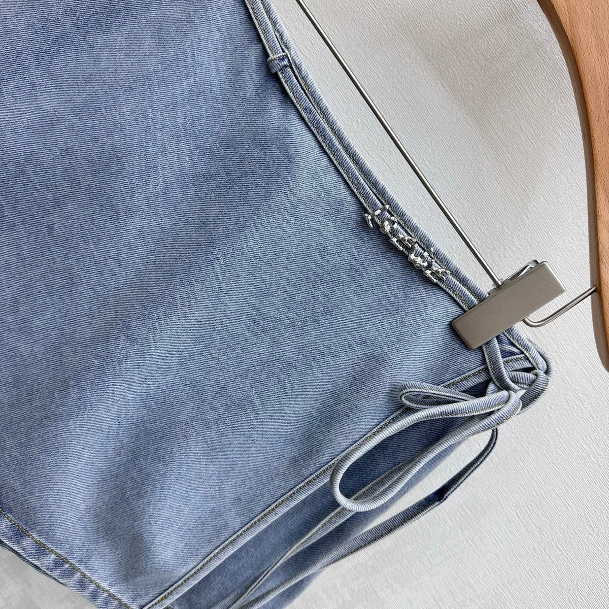 Loewe 26 Lace-up Skirt Blue in YB Twill Cotton Denim 375337