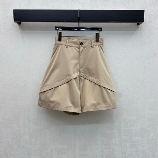 Loew 26 Khaki Wide-Leg Shorts in Cotton 378630