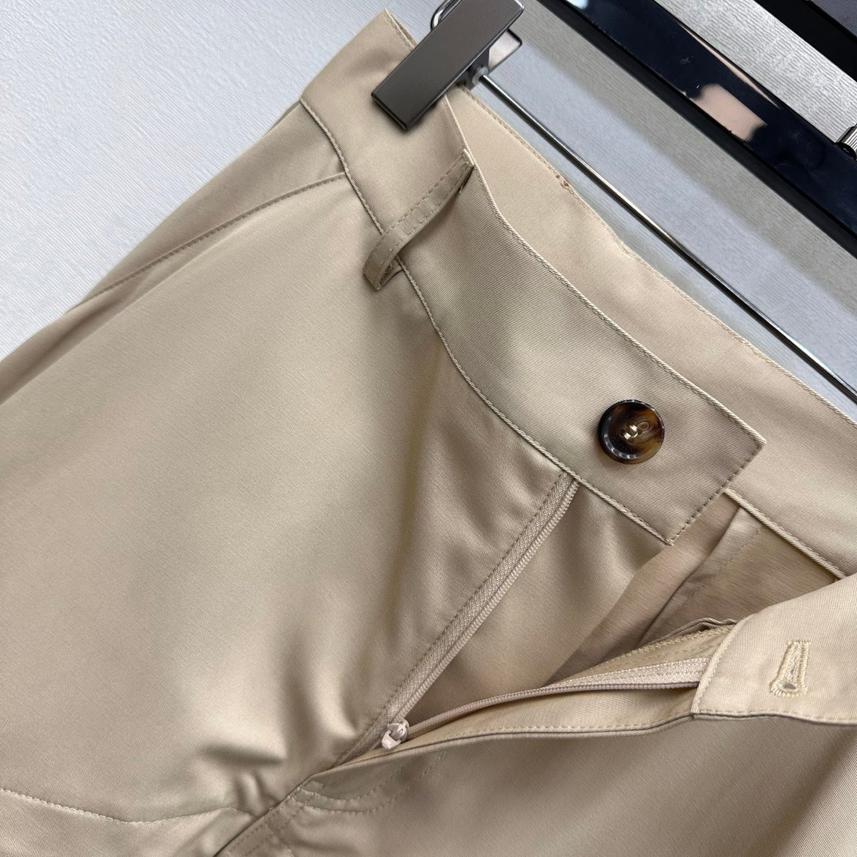 Loew 26 Khaki Wide-Leg Trousers in Cotton 378624