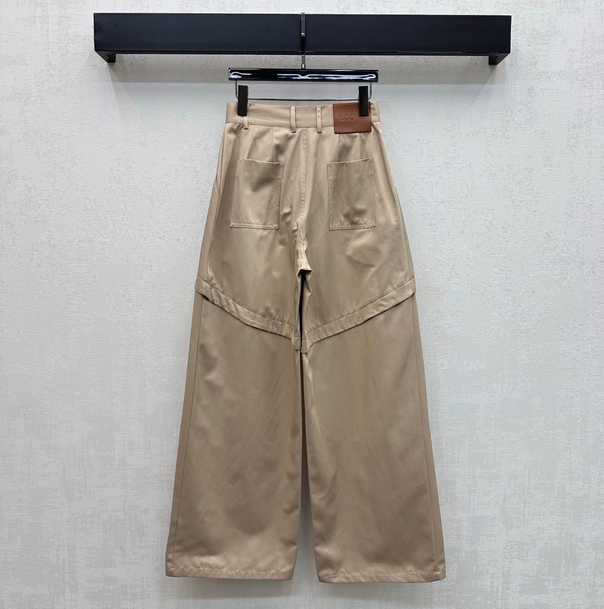 Loew 26 Khaki Wide-Leg Trousers in Cotton 378624