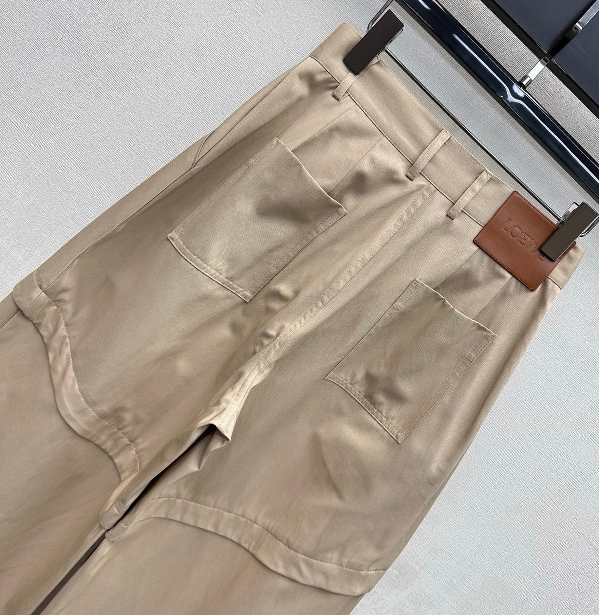Loew 26 Khaki Wide-Leg Trousers in Cotton 378624